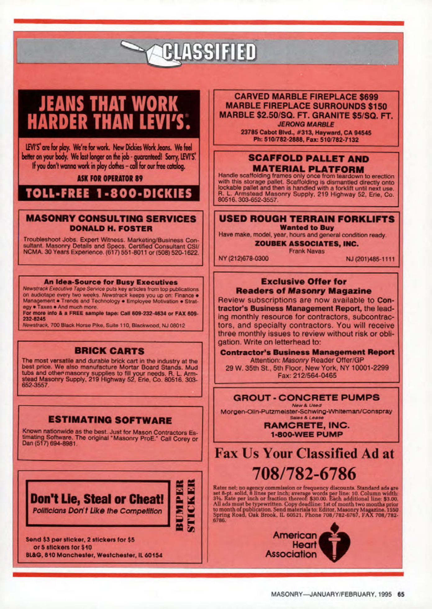 Masonry Magazine February 1995 Page. 65