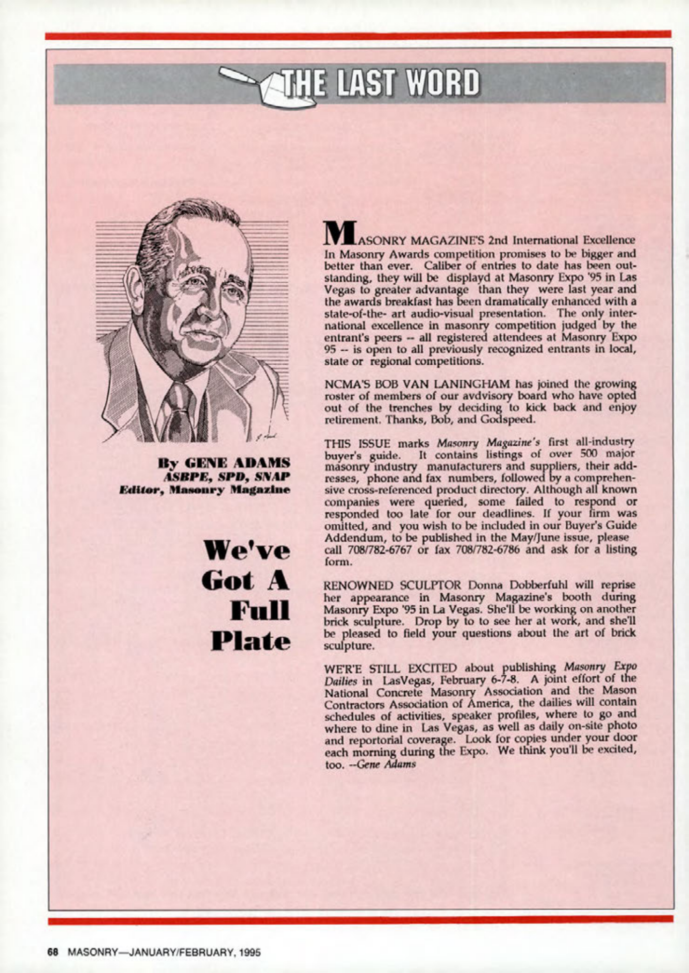Masonry Magazine February 1995 Page. 68