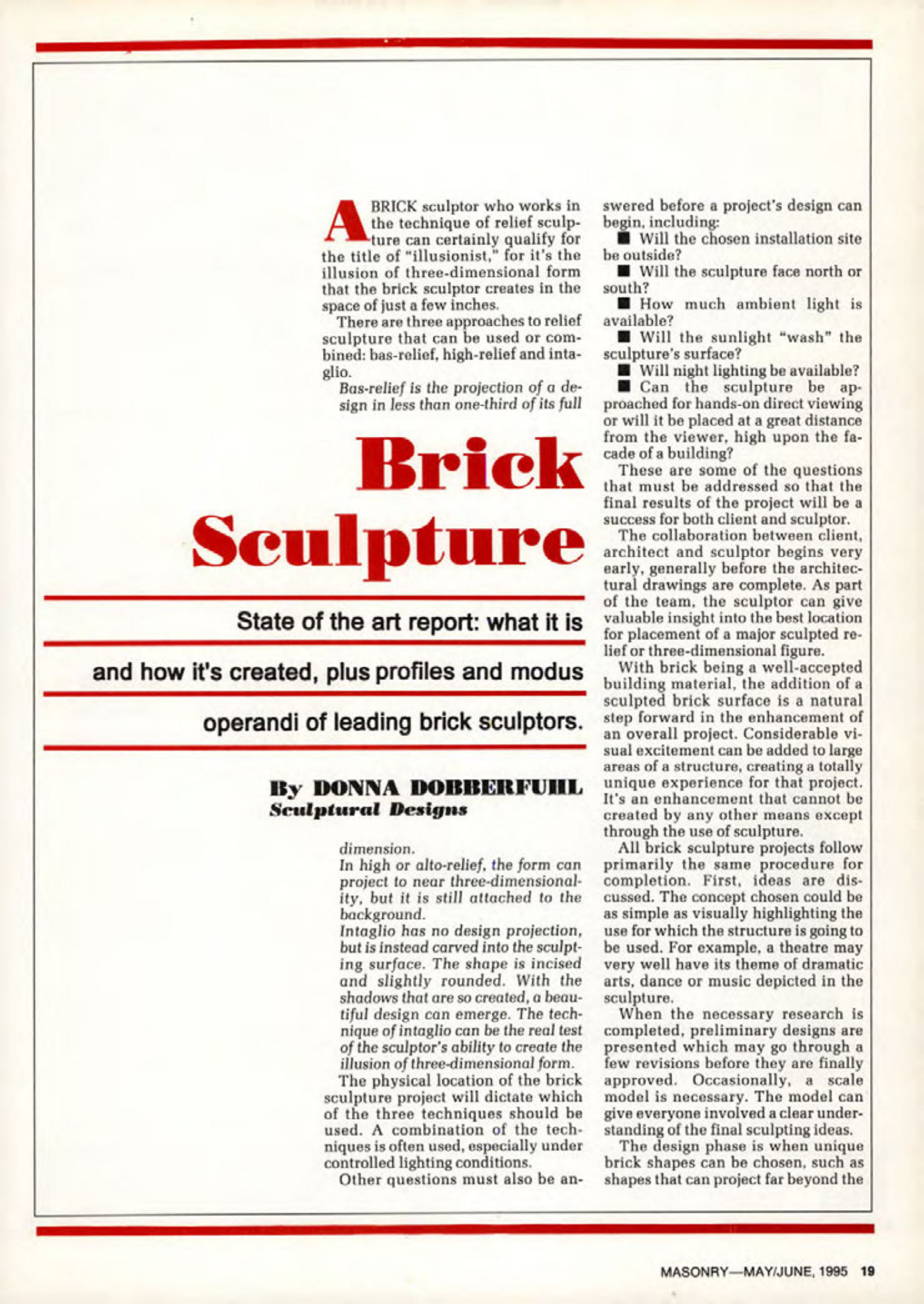 Masonry Magazine June 1995 Page. 19