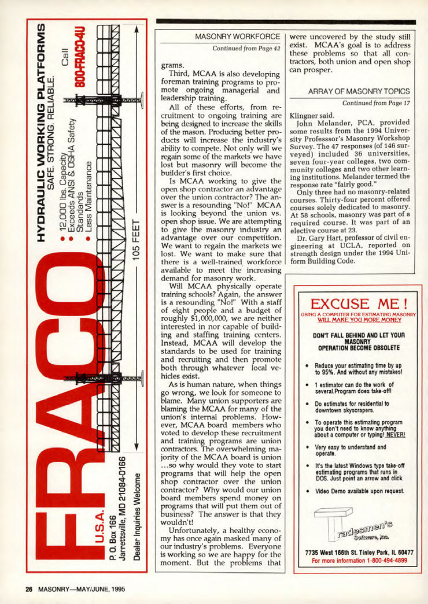 Masonry Magazine June 1995 Page. 26