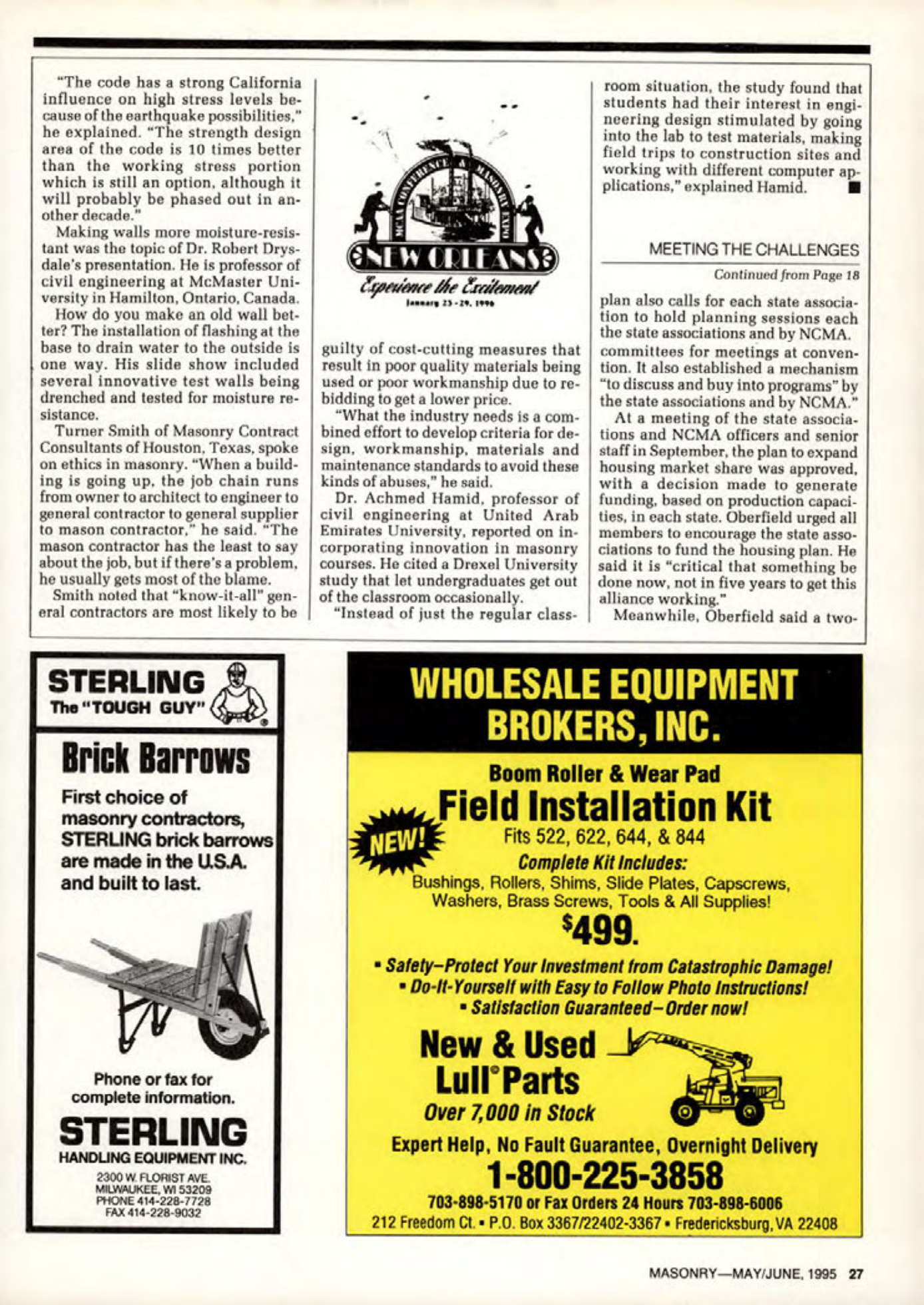 Masonry Magazine June 1995 Page. 27