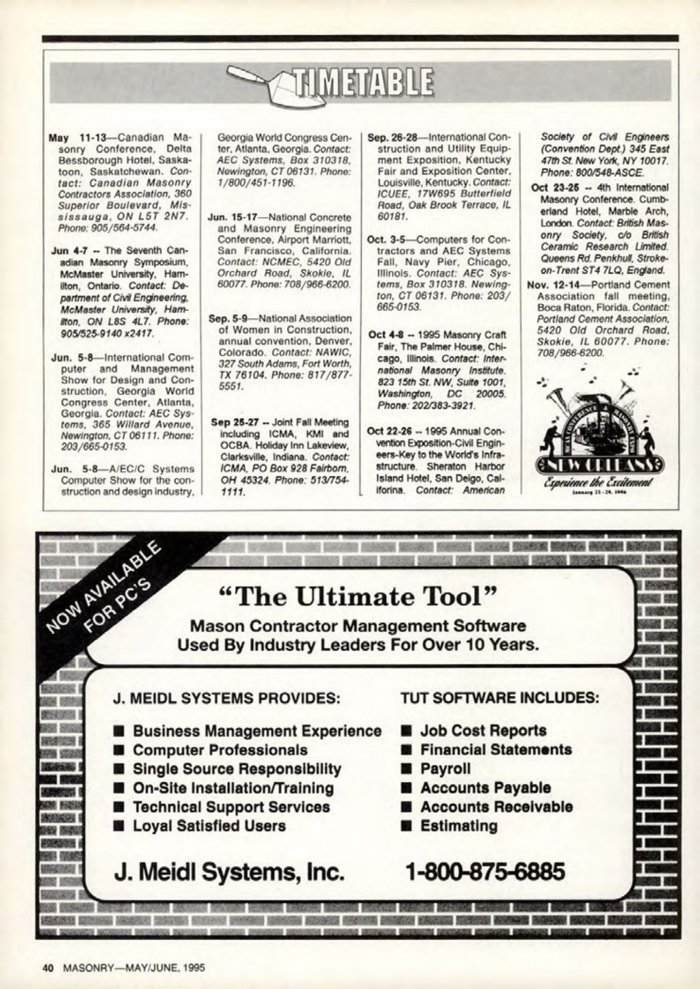 Masonry Magazine June 1995 Page. 40