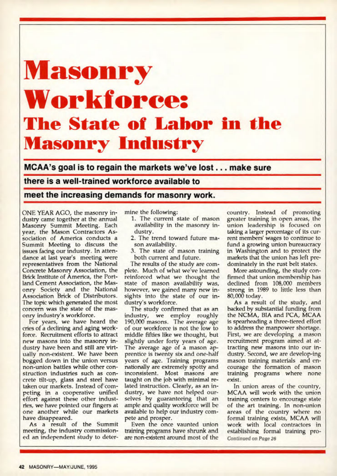 Masonry Magazine June 1995 Page. 42