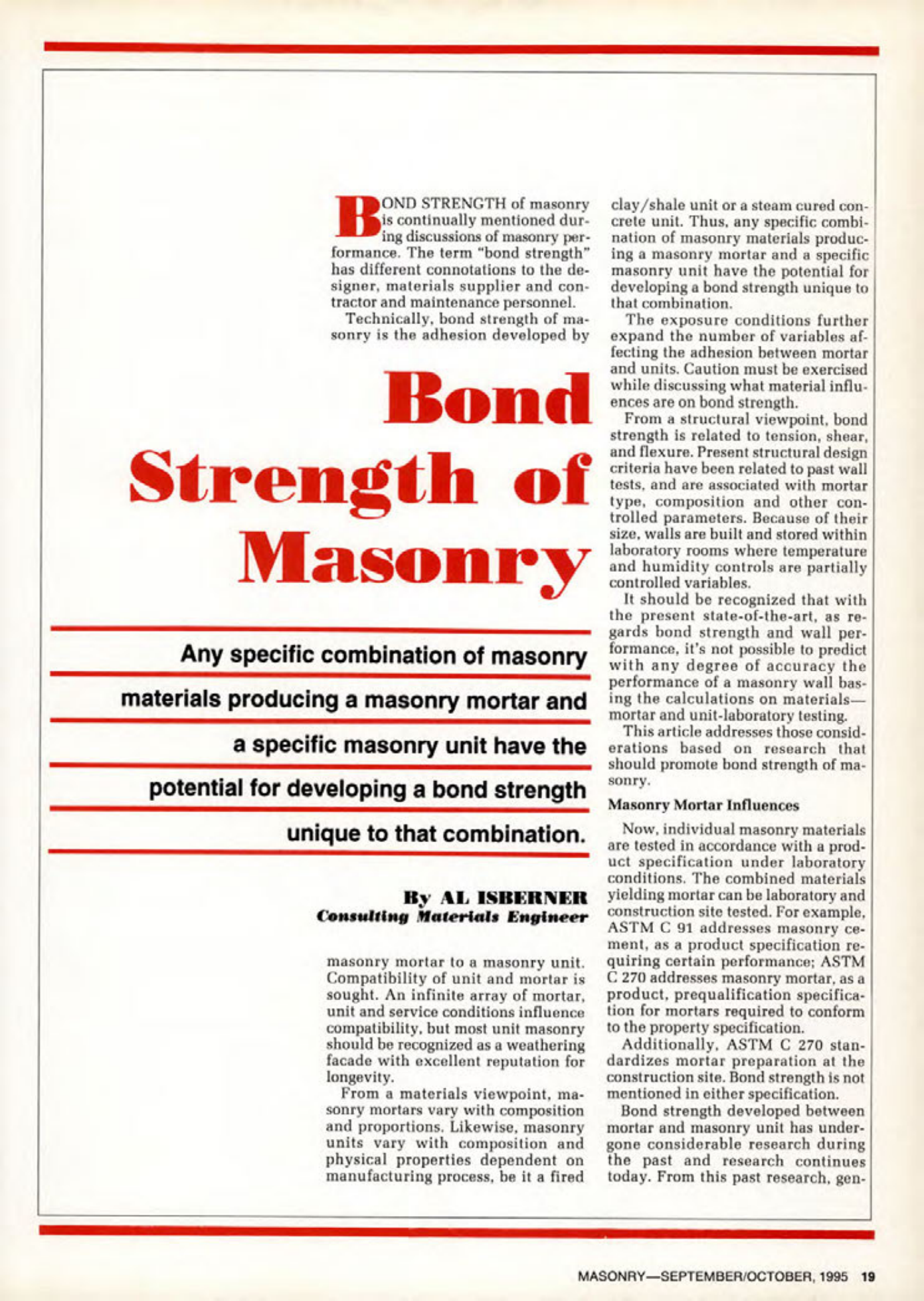 Masonry Magazine October 1995 Page. 19