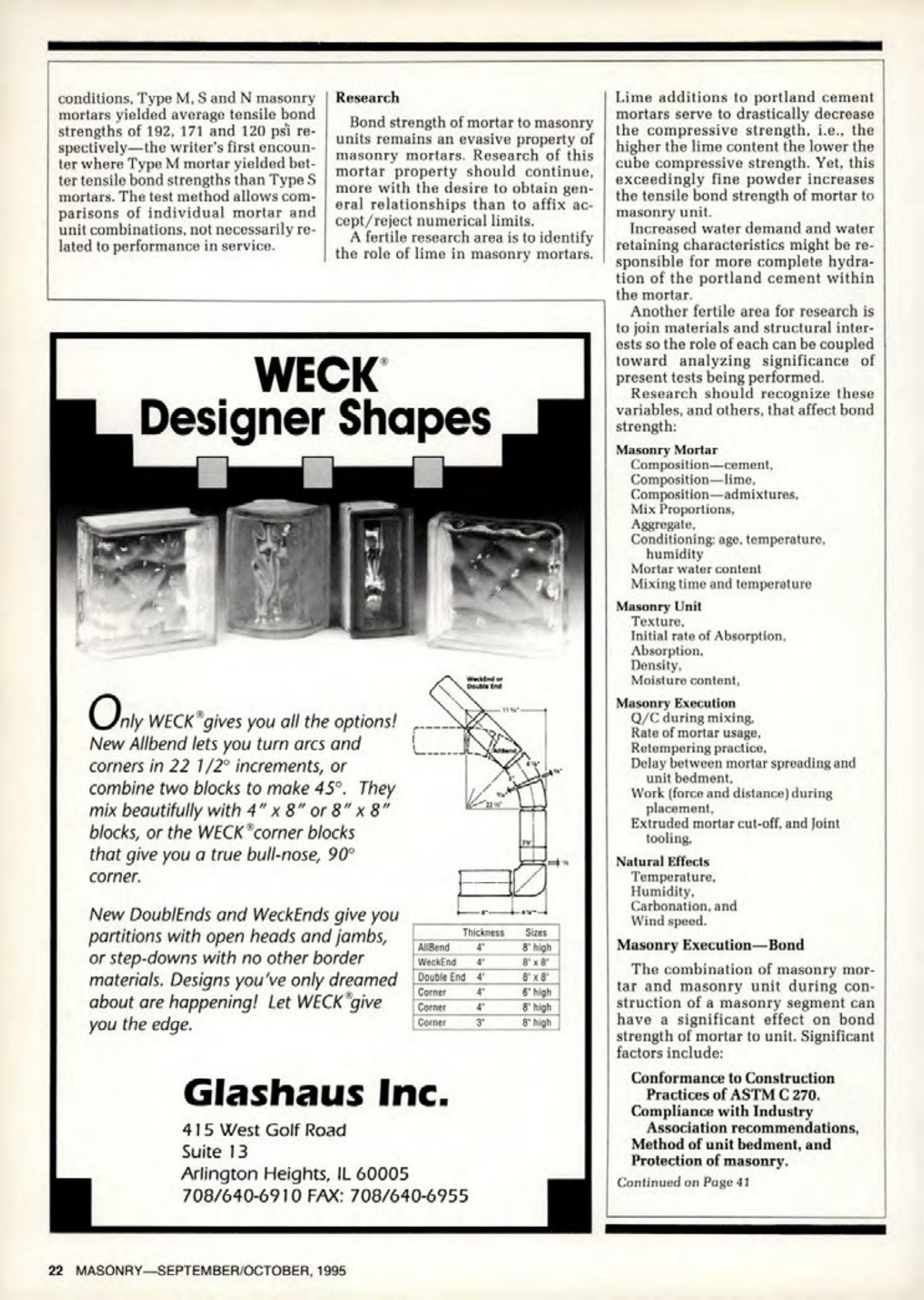Masonry Magazine October 1995 Page. 22