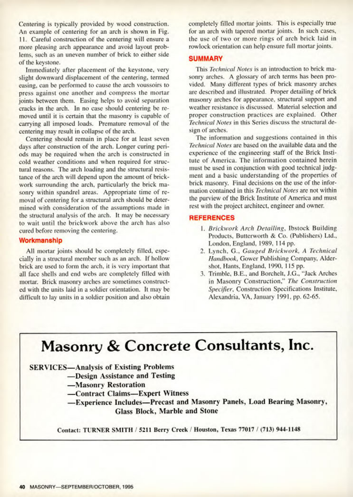 Masonry Magazine October 1995 Page. 40