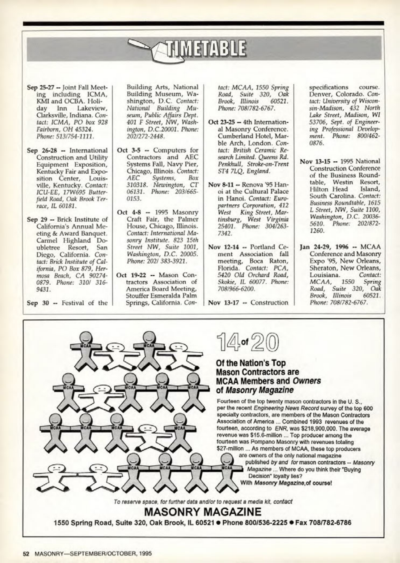 Masonry Magazine October 1995 Page. 52