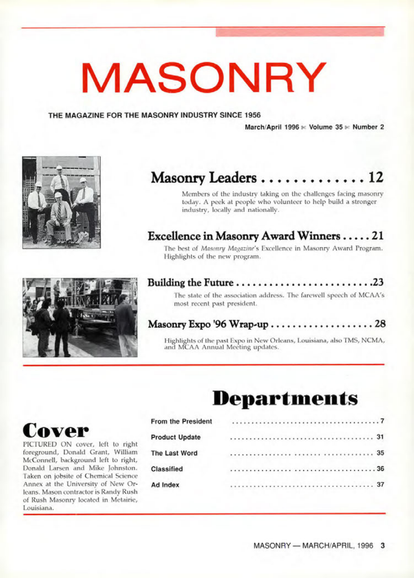 Masonry Magazine April 1996 Page. 3