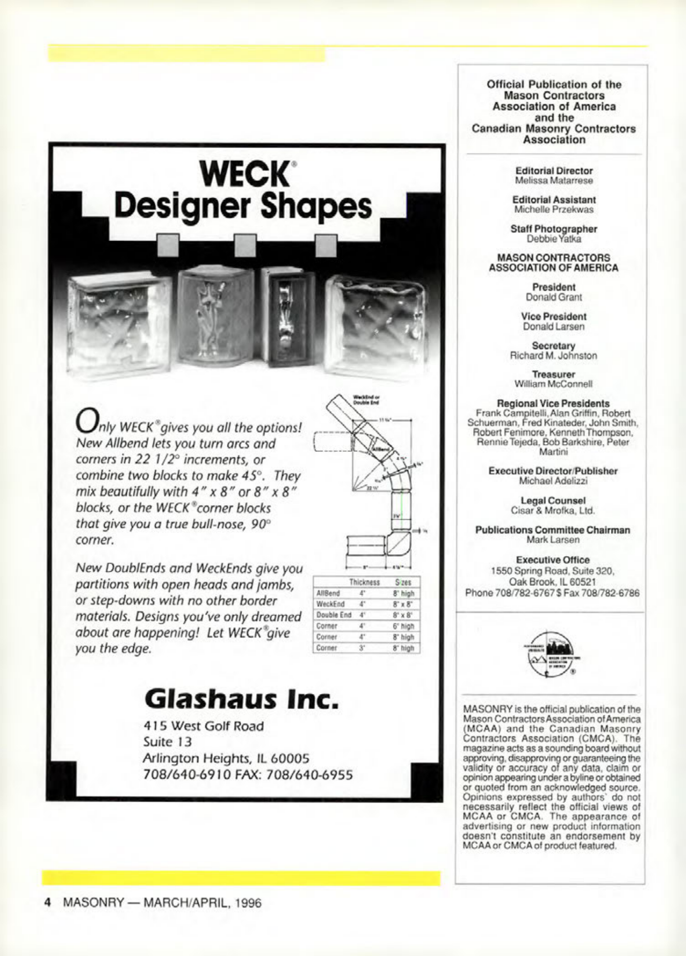 Masonry Magazine April 1996 Page. 4