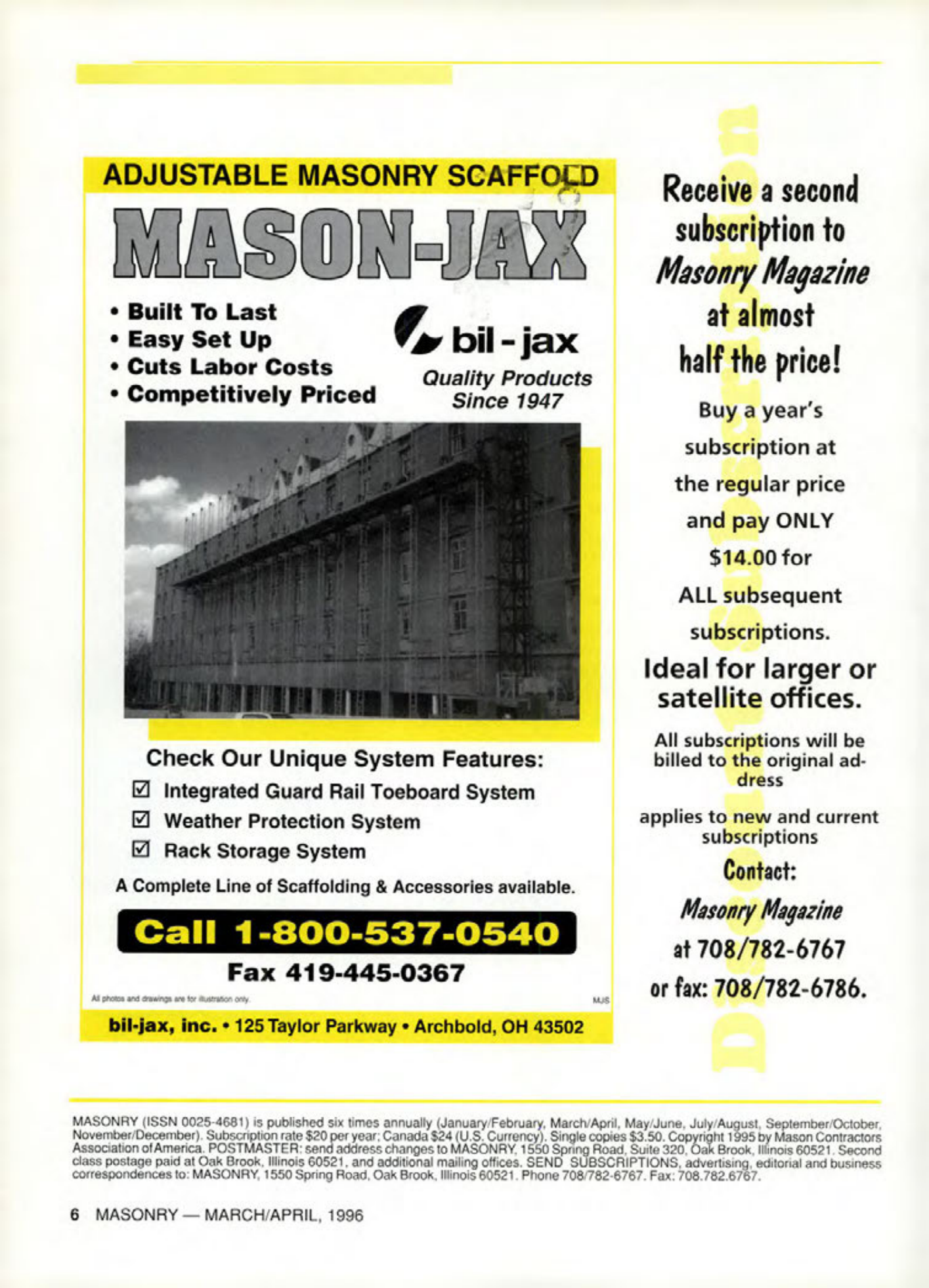 Masonry Magazine April 1996 Page. 6