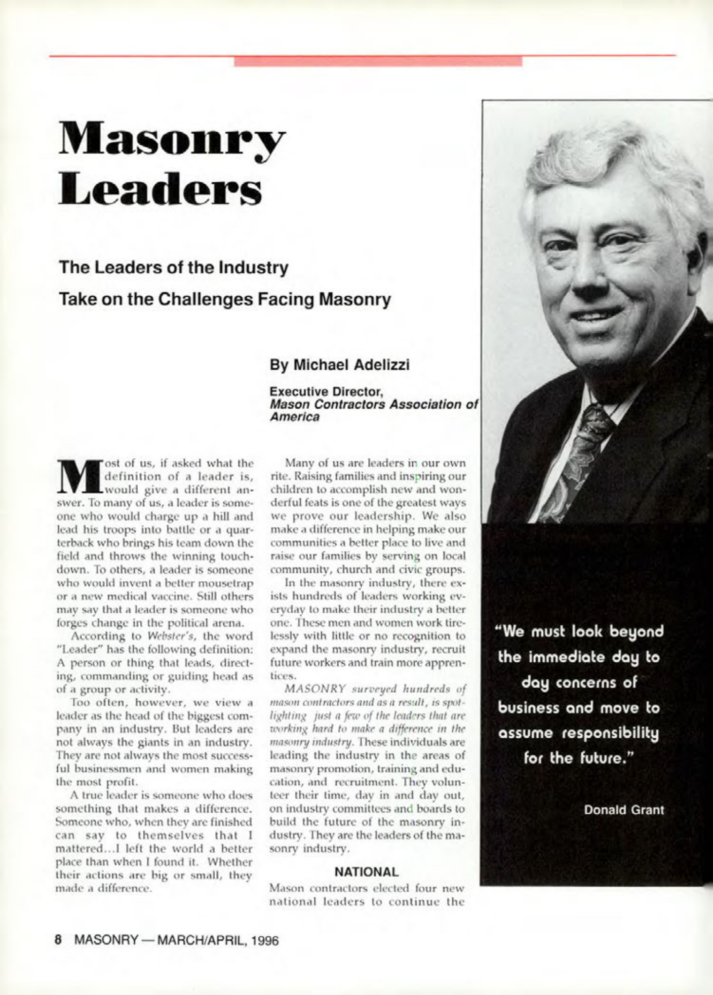 Masonry Magazine April 1996 Page. 8