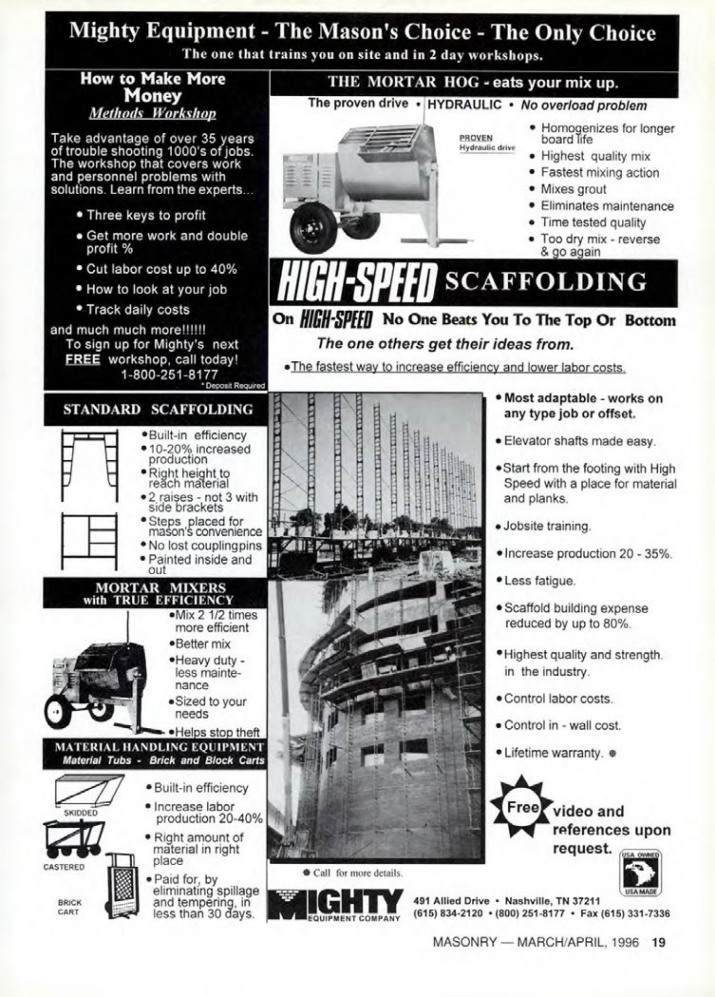 Masonry Magazine April 1996 Page. 19