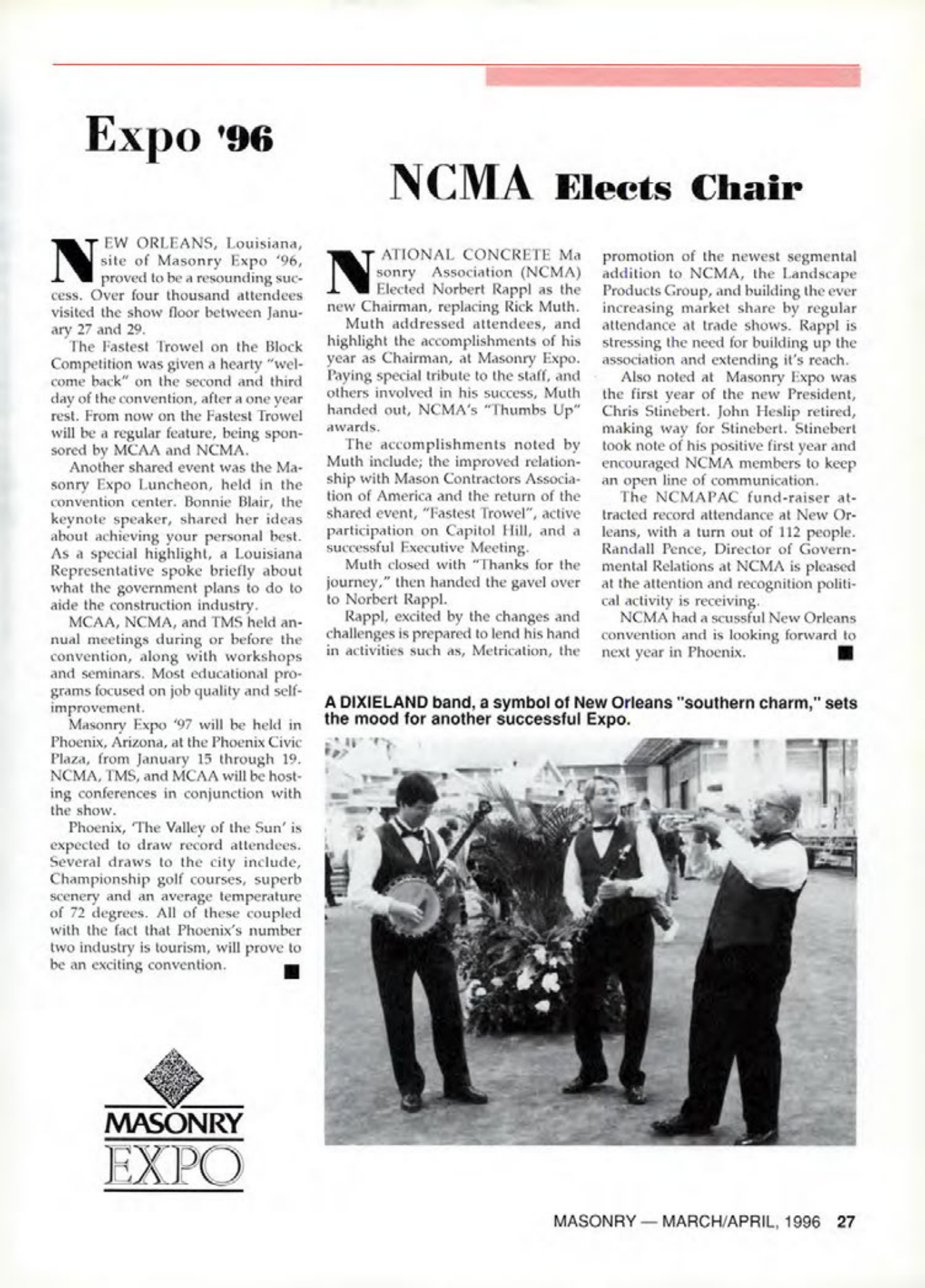 Masonry Magazine April 1996 Page. 27