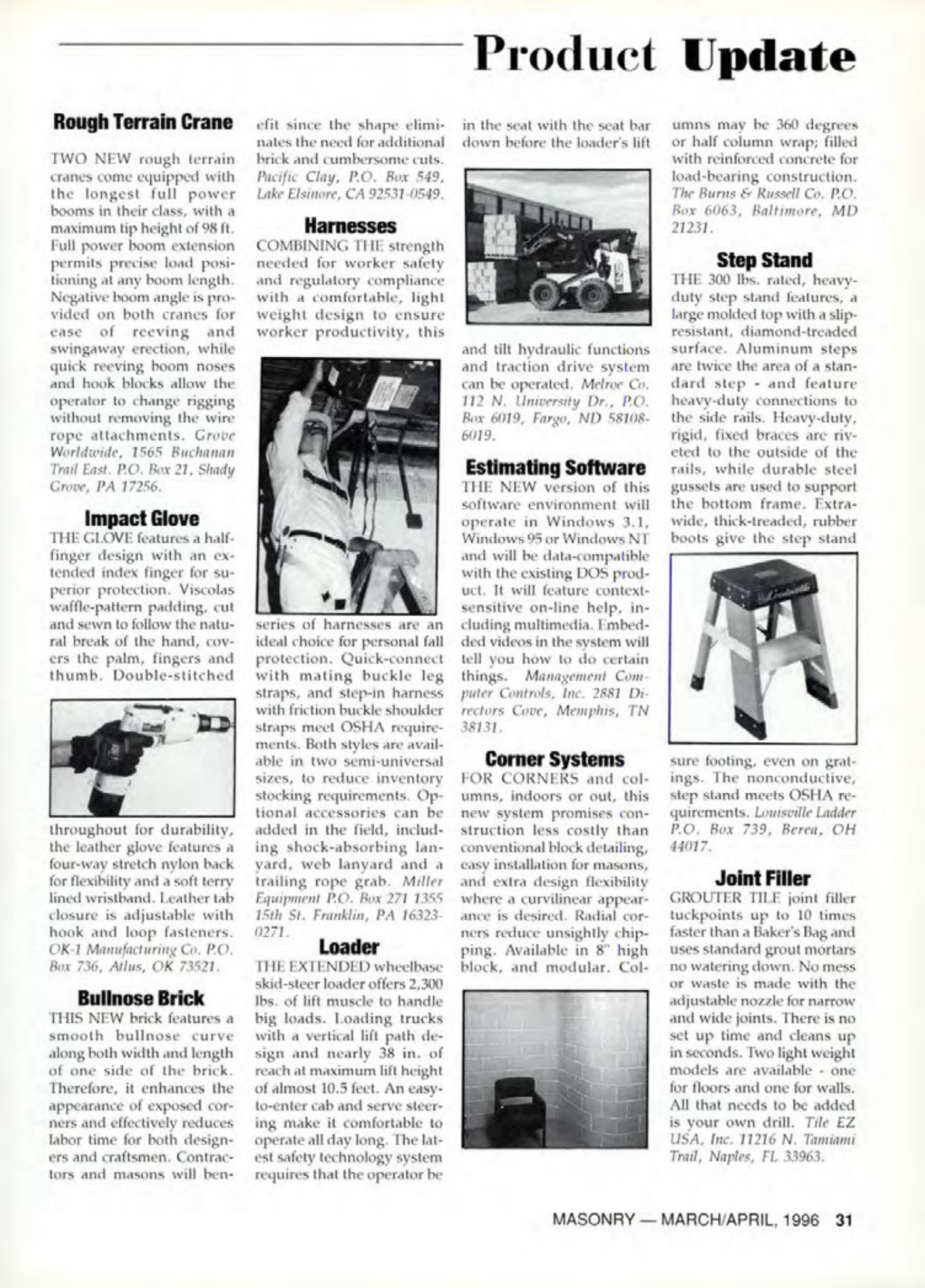 Masonry Magazine April 1996 Page. 31