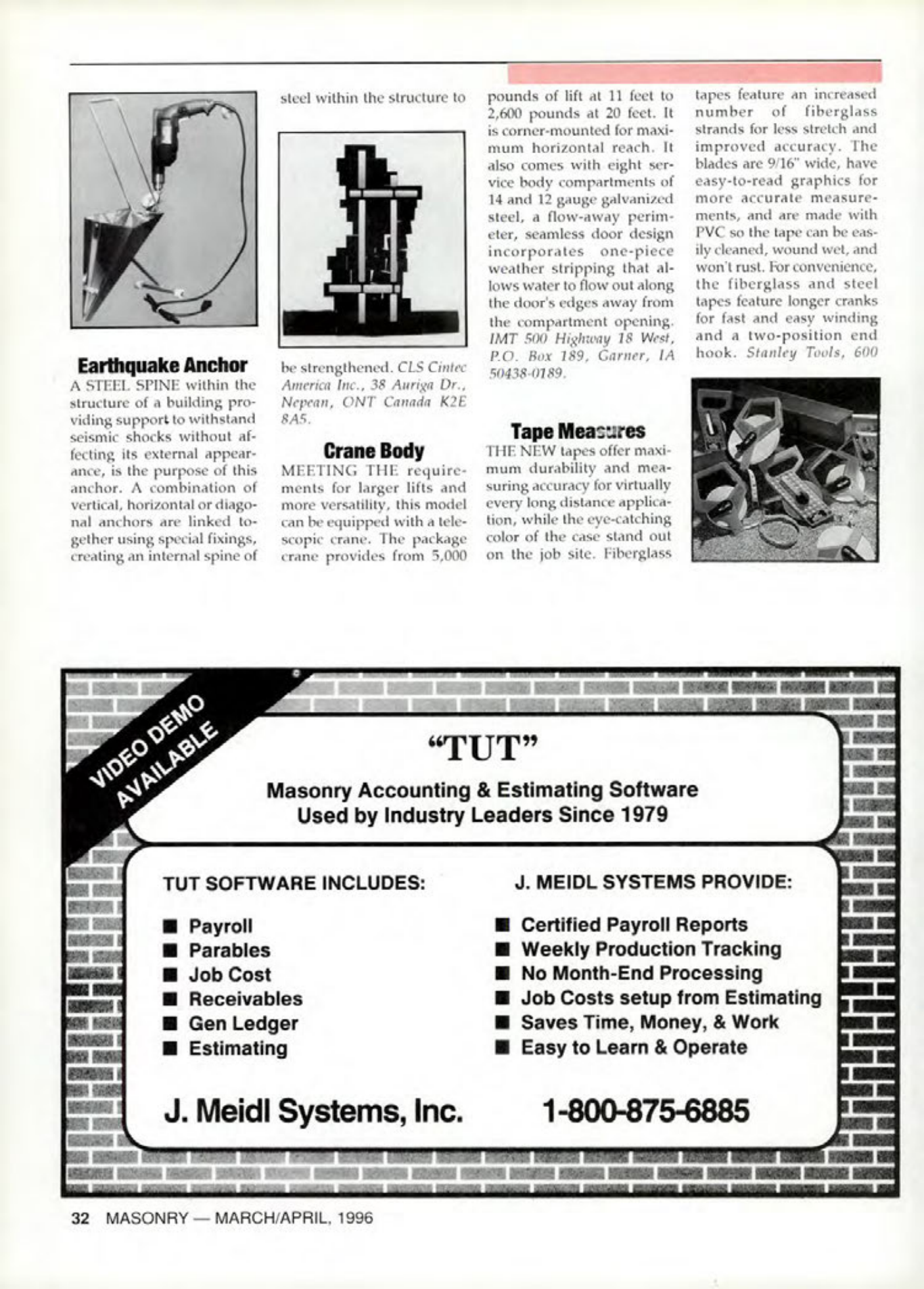Masonry Magazine April 1996 Page. 32
