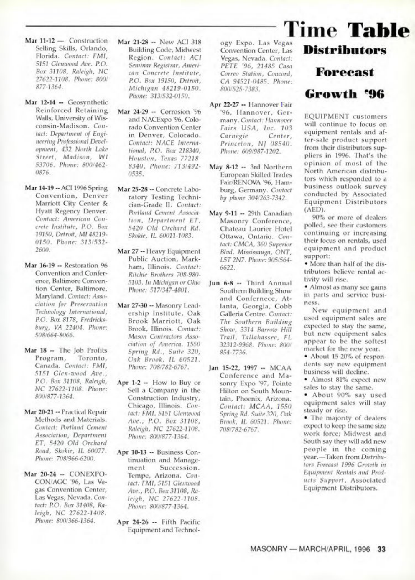 Masonry Magazine April 1996 Page. 33