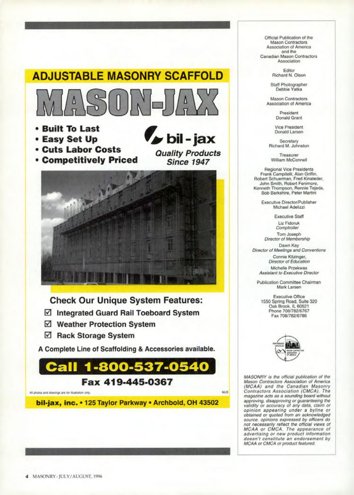 Masonry Magazine August 1996 Page. 4