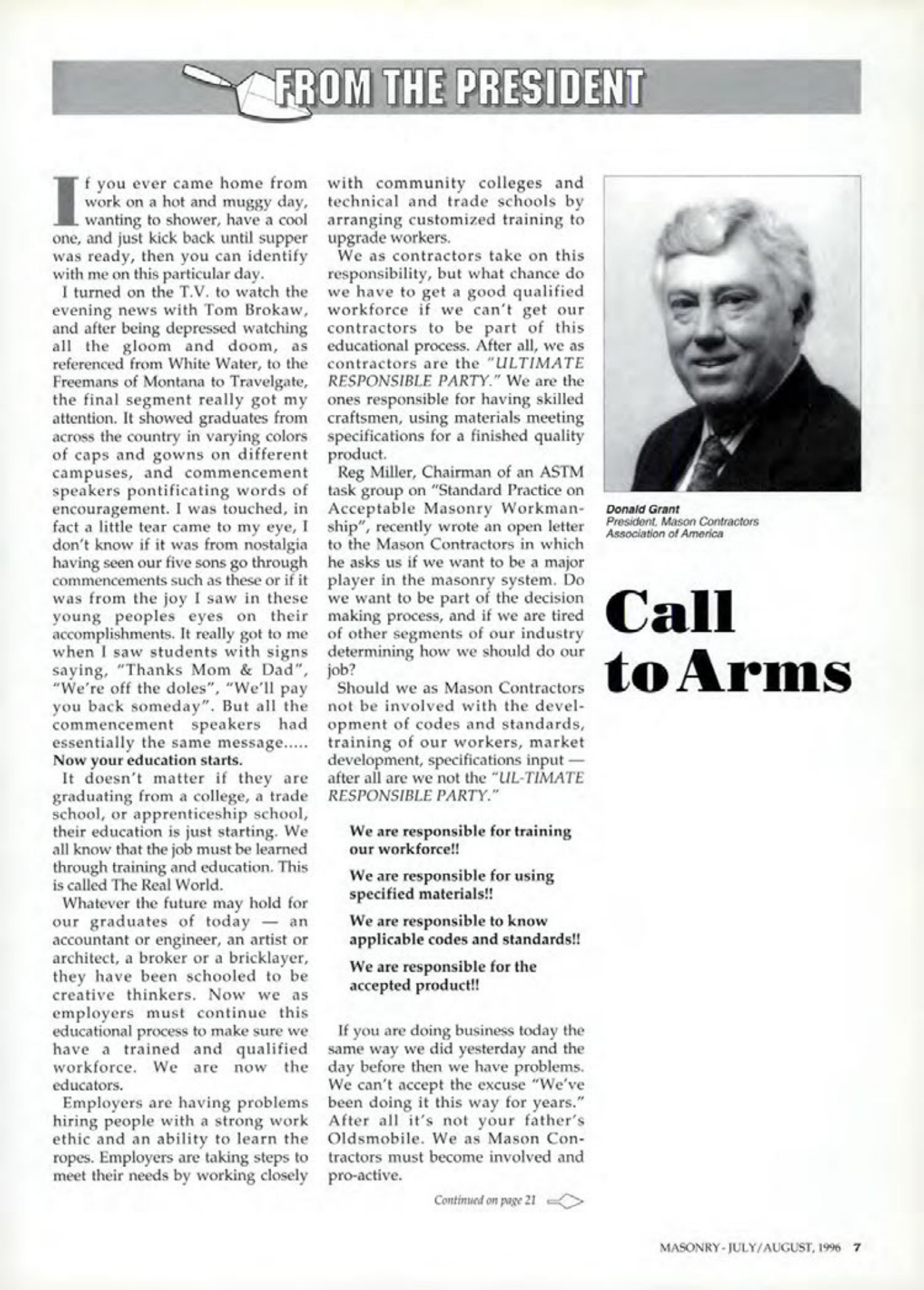 Masonry Magazine August 1996 Page. 7