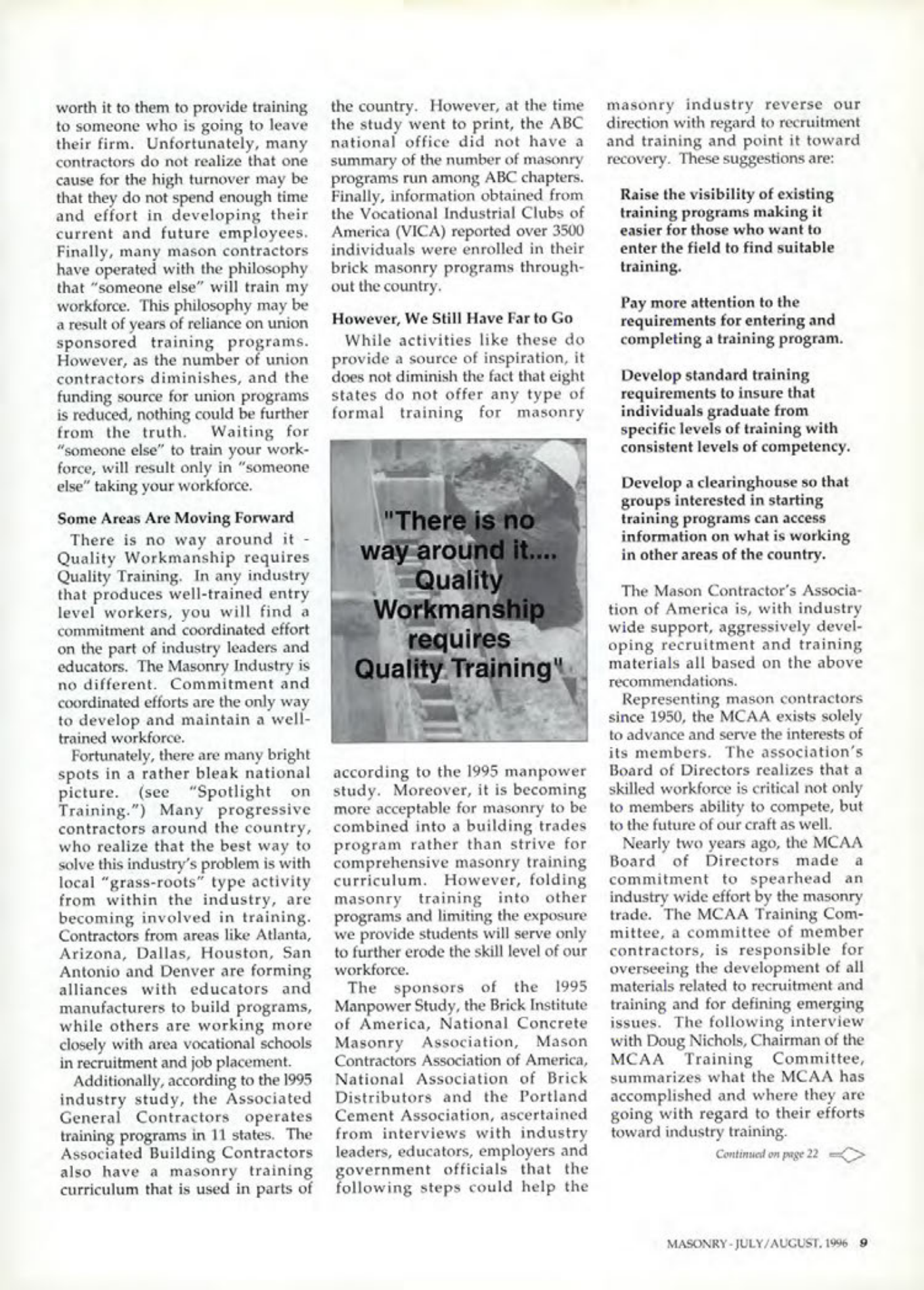 Masonry Magazine August 1996 Page. 9