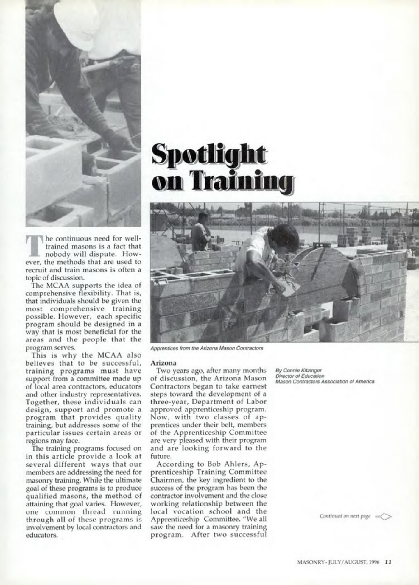 Masonry Magazine August 1996 Page. 11