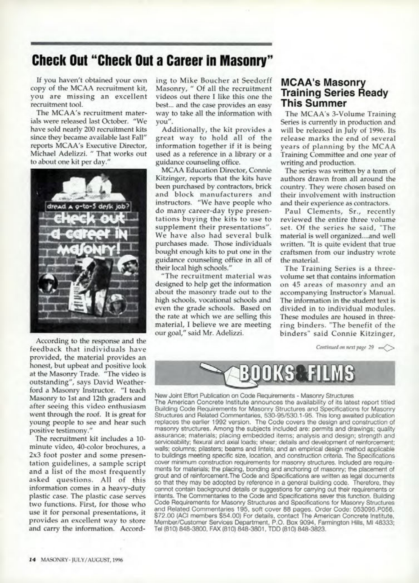 Masonry Magazine August 1996 Page. 14