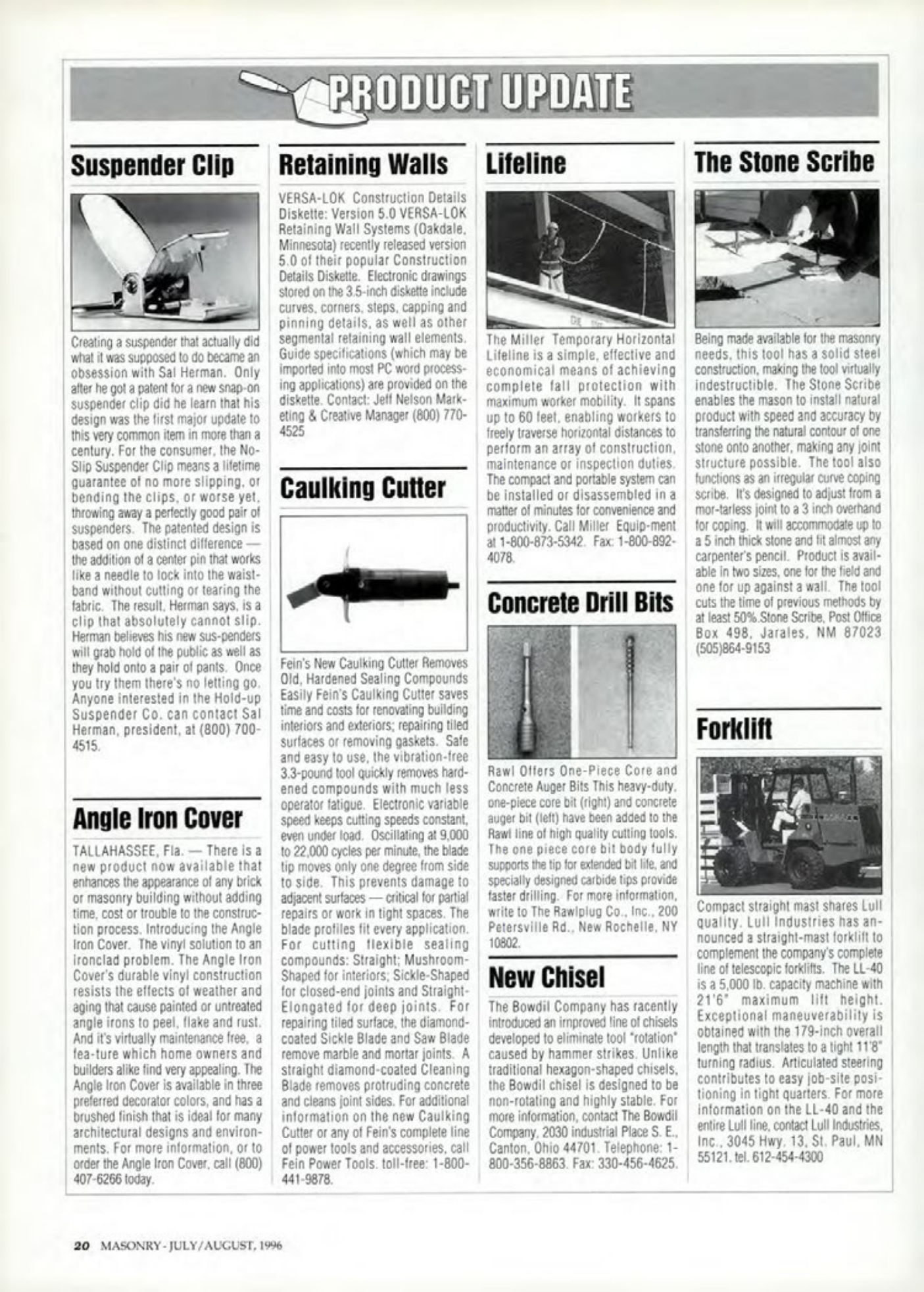Masonry Magazine August 1996 Page. 20