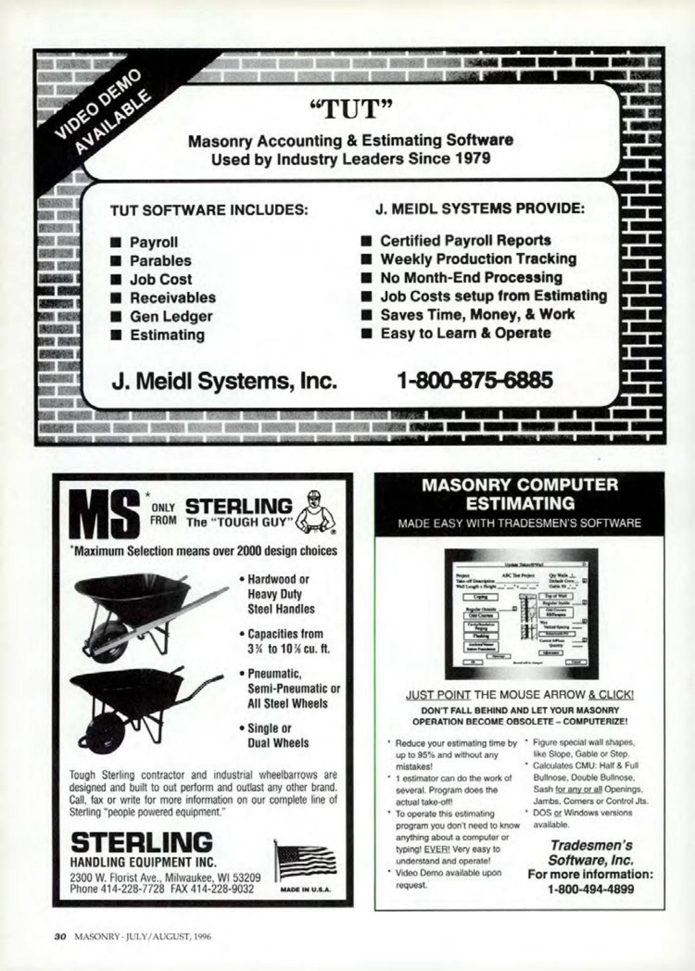 Masonry Magazine August 1996 Page. 30