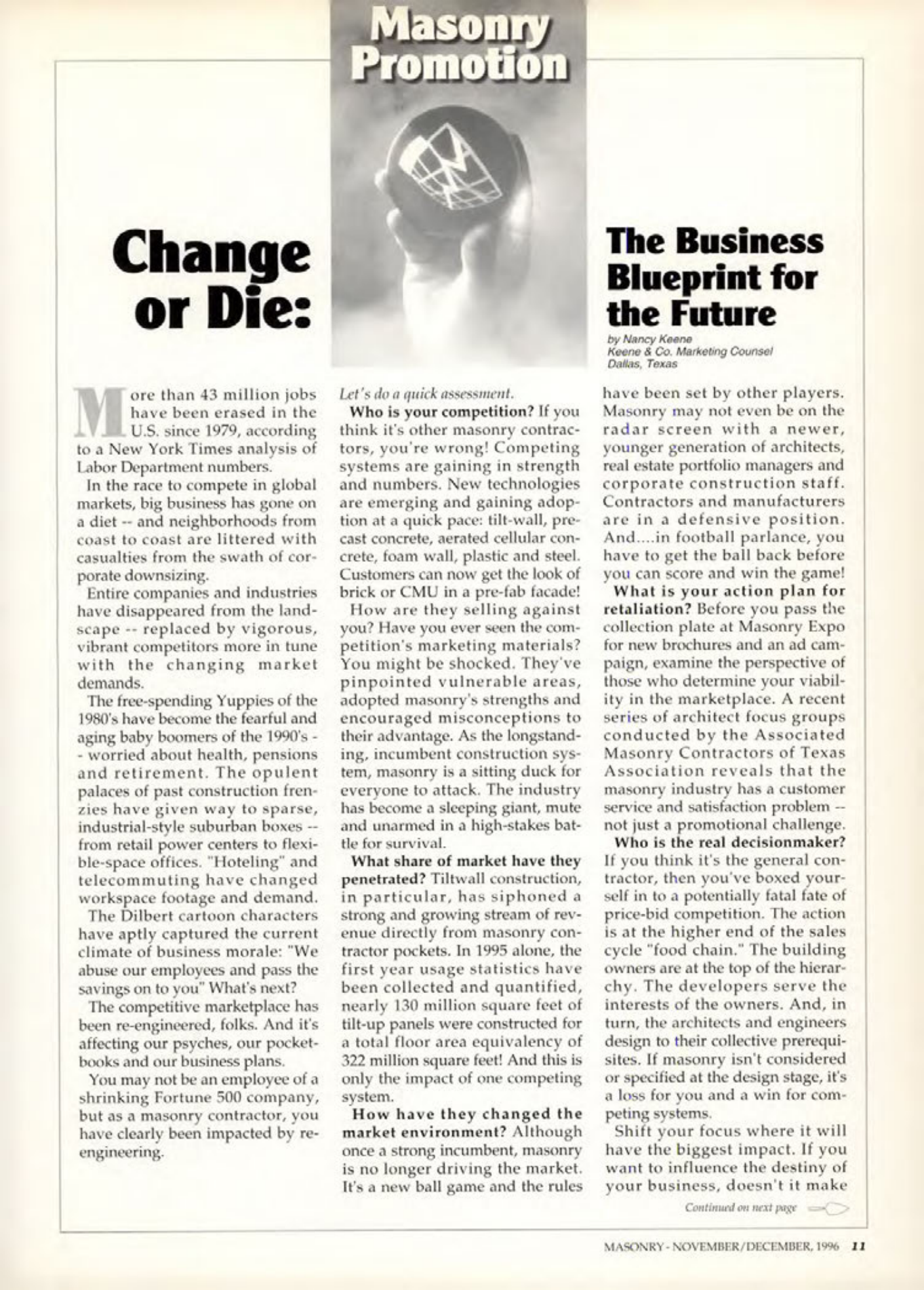Masonry Magazine December 1996 Page. 11