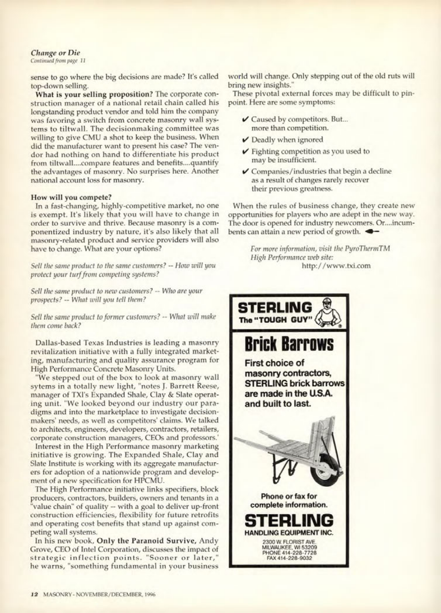 Masonry Magazine December 1996 Page. 12