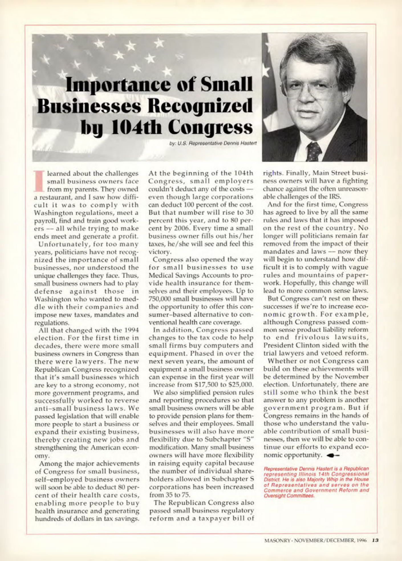 Masonry Magazine December 1996 Page. 13