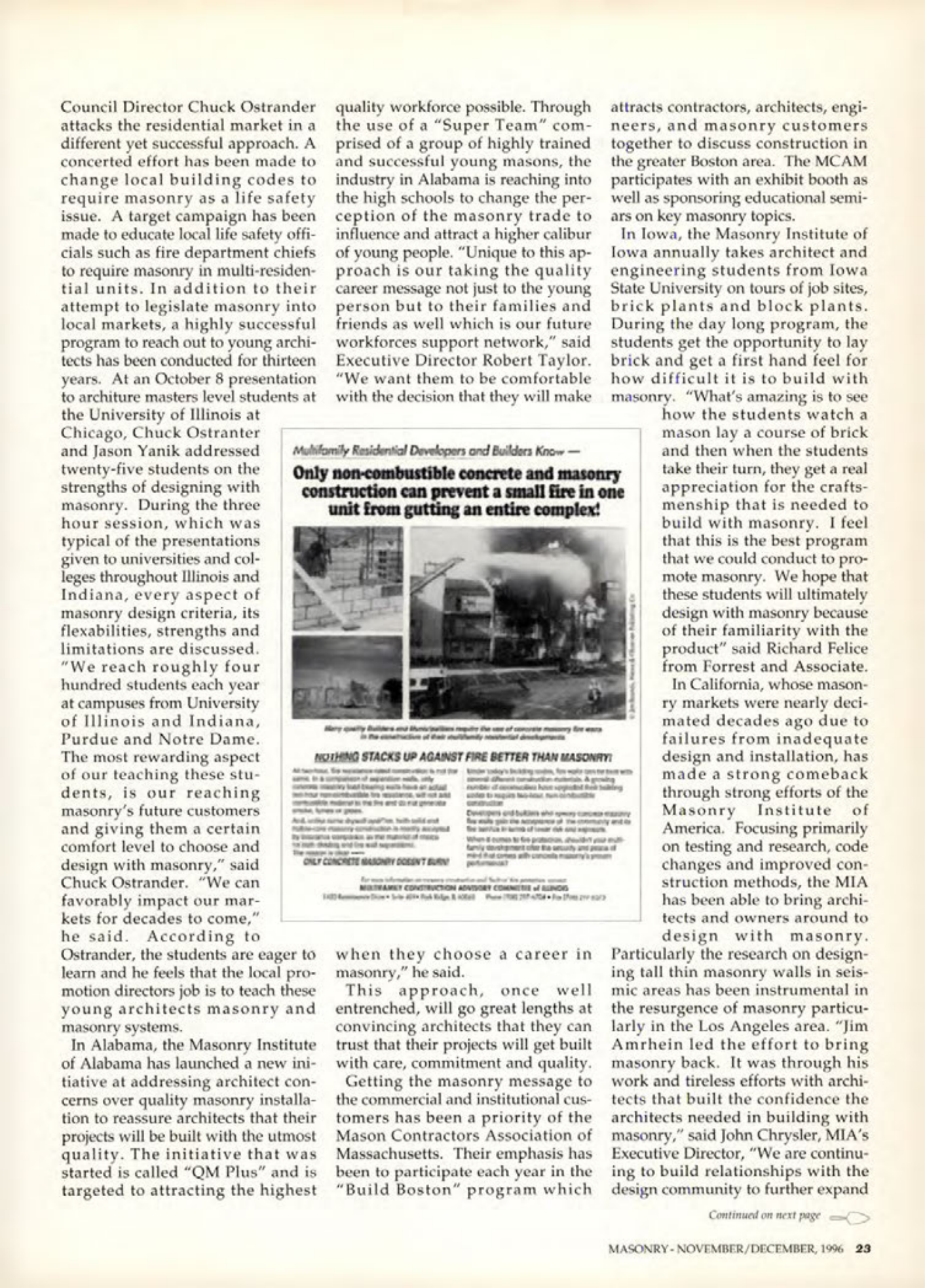 Masonry Magazine December 1996 Page. 23