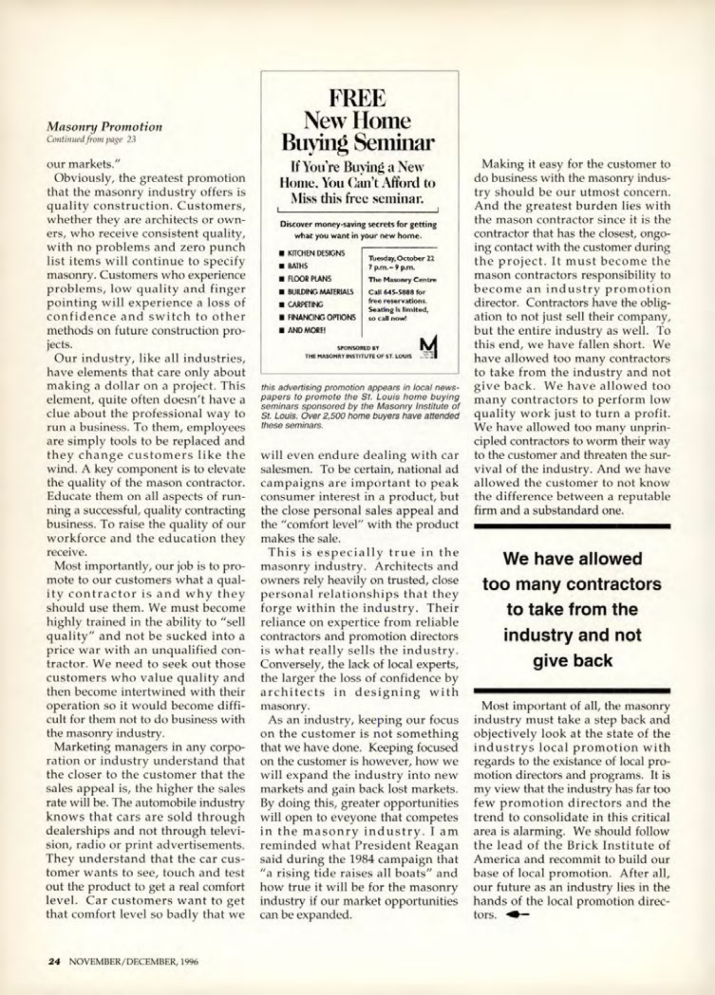 Masonry Magazine December 1996 Page. 24