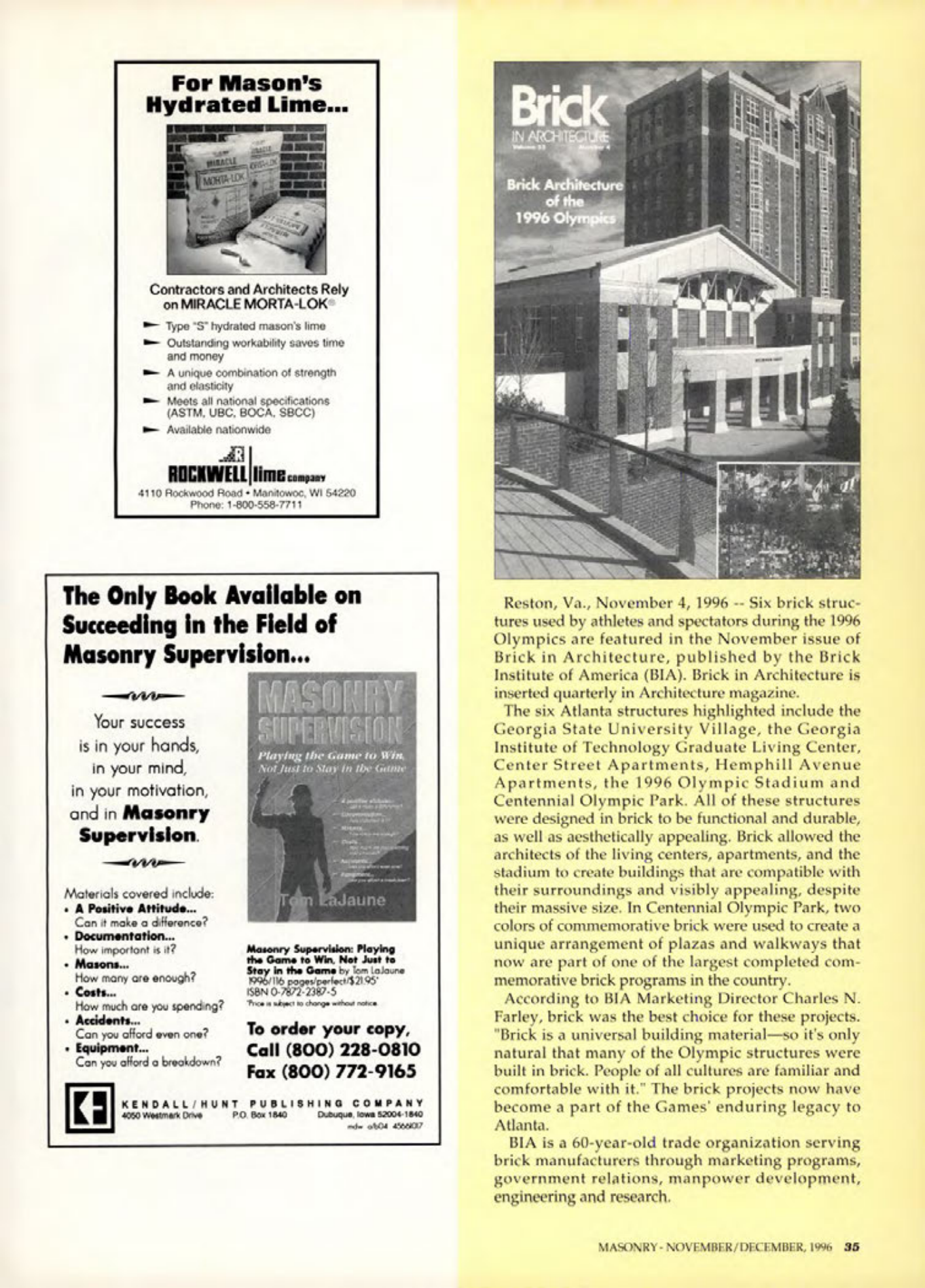 Masonry Magazine December 1996 Page. 35