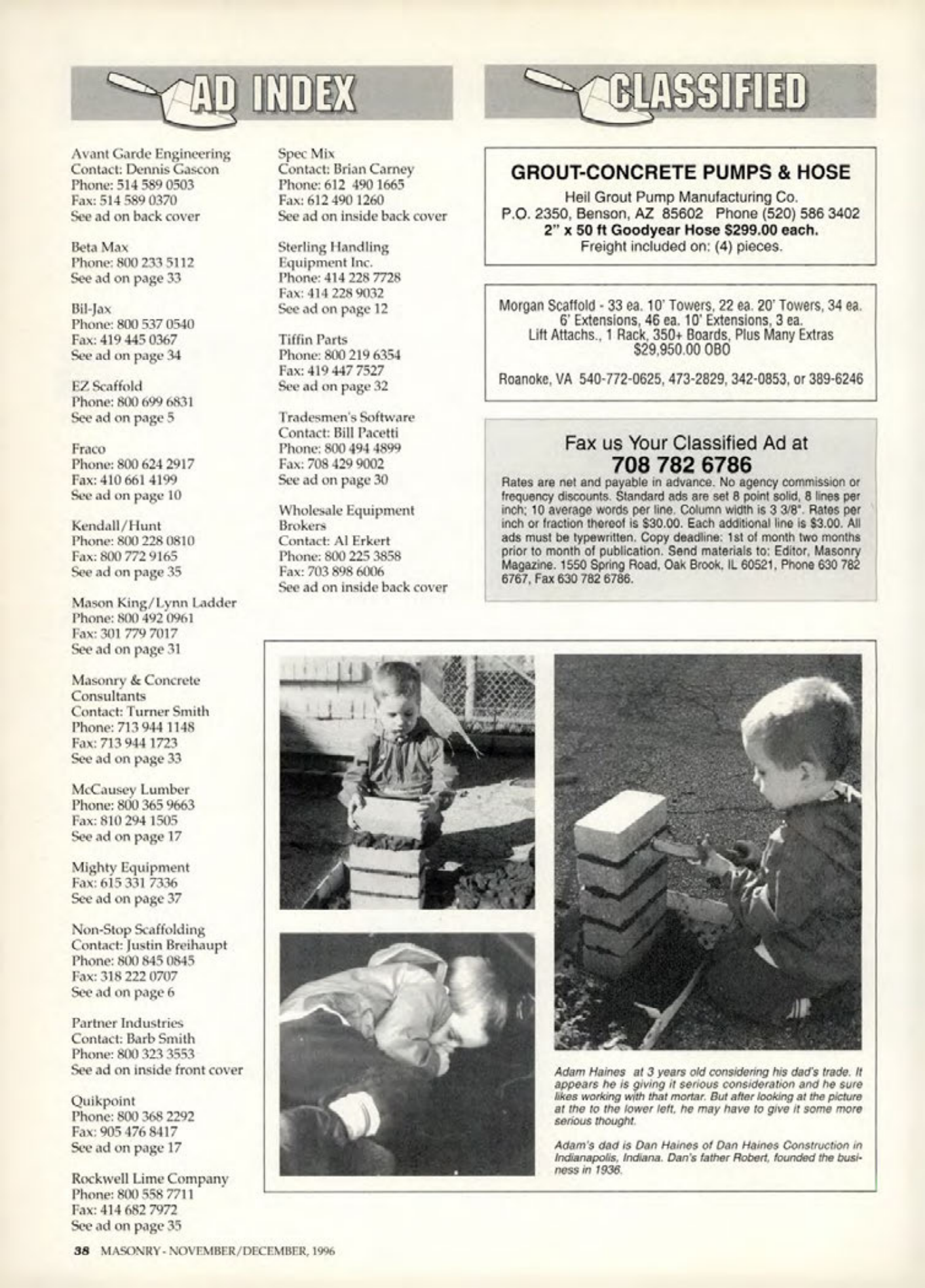 Masonry Magazine December 1996 Page. 38
