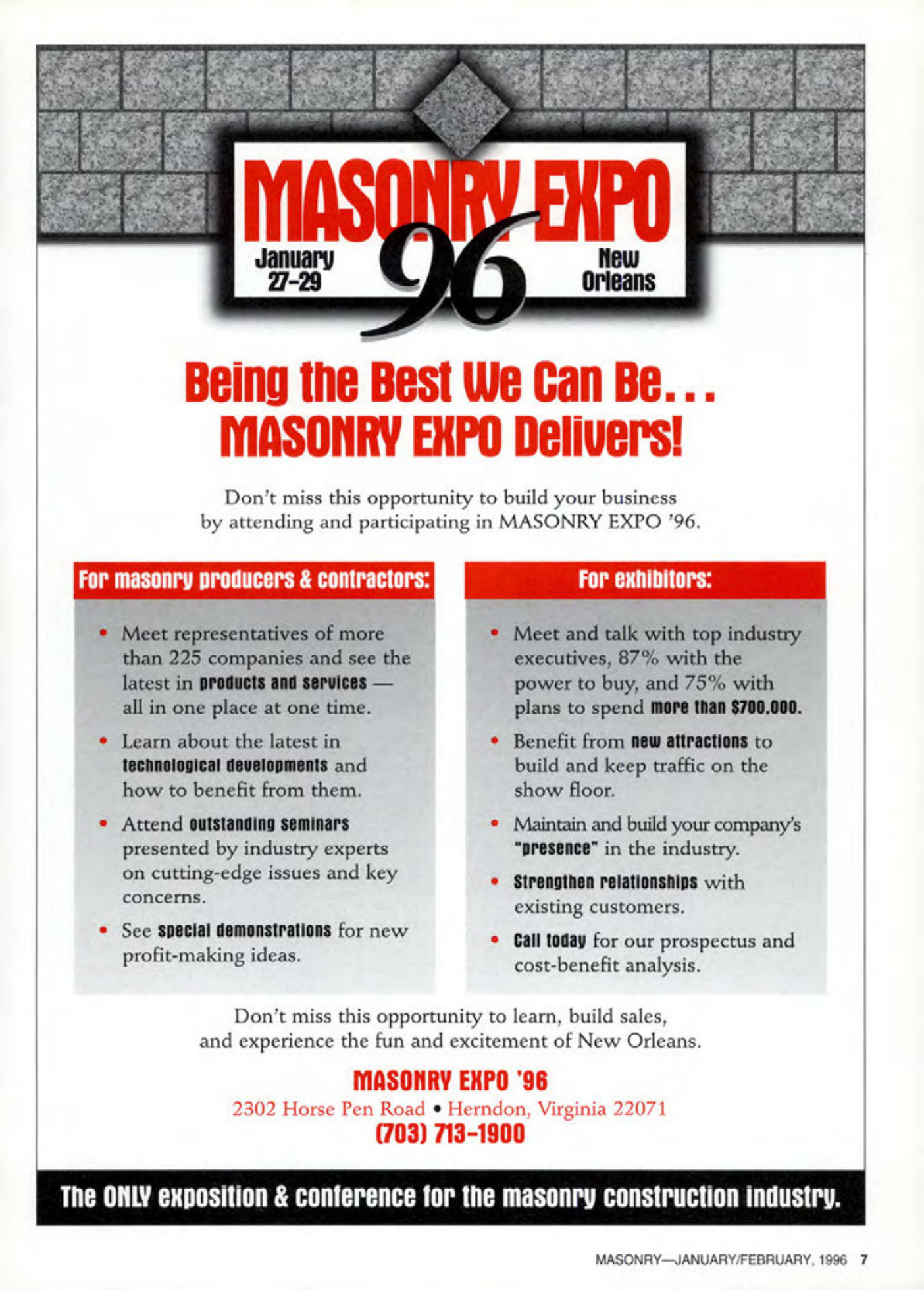 Masonry Magazine February 1996 Page. 7