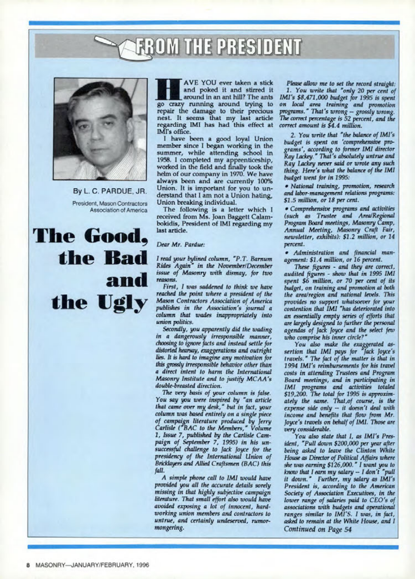Masonry Magazine February 1996 Page. 8