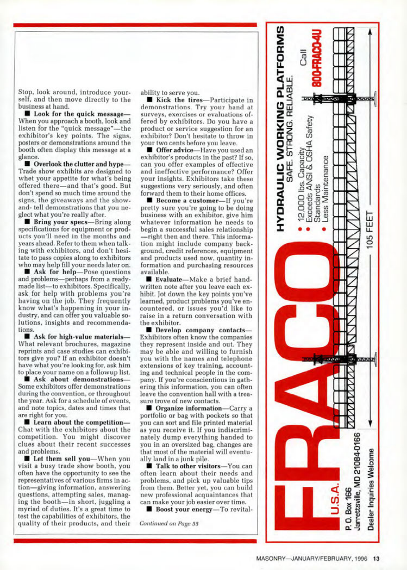 Masonry Magazine February 1996 Page. 13