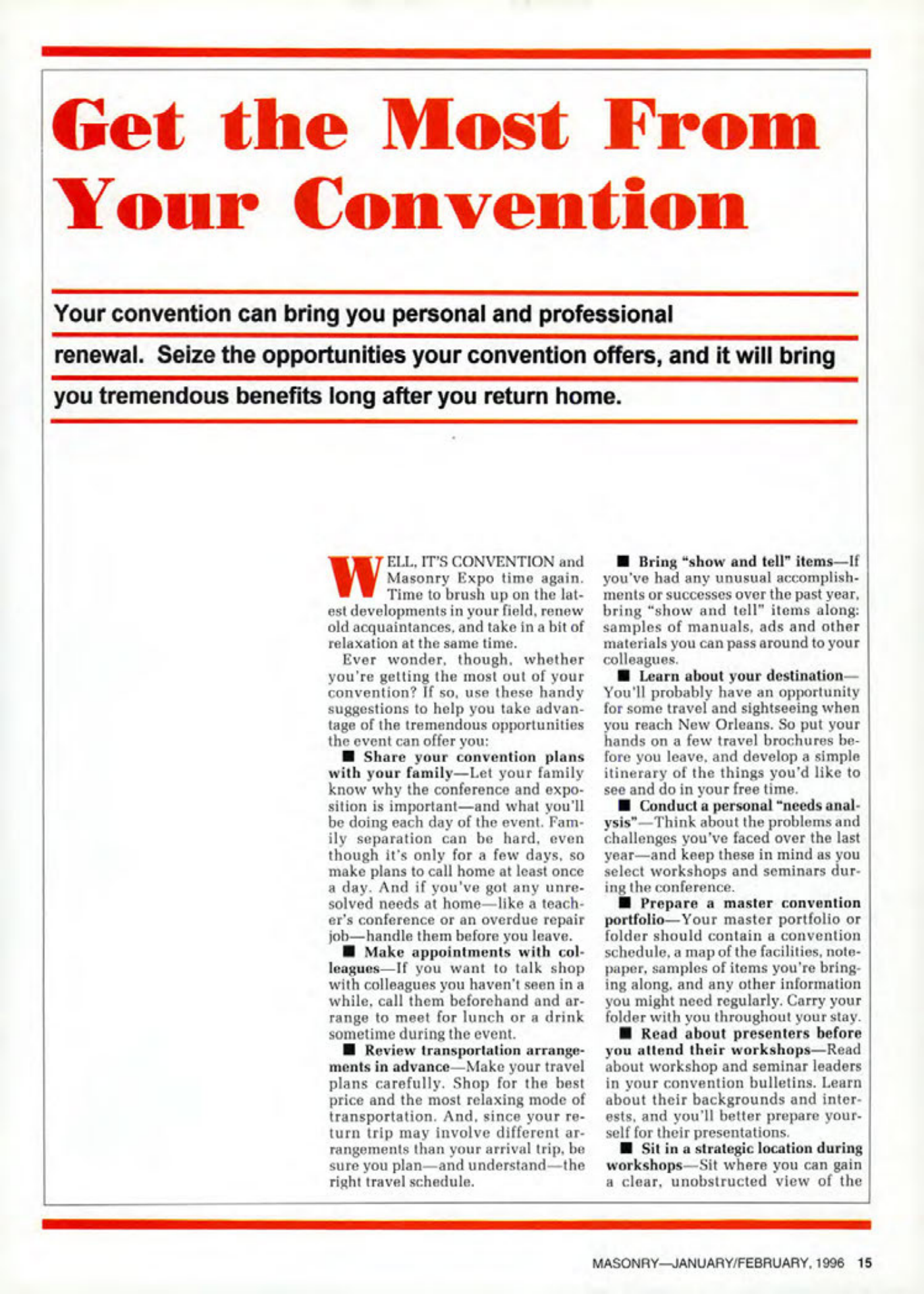 Masonry Magazine February 1996 Page. 15