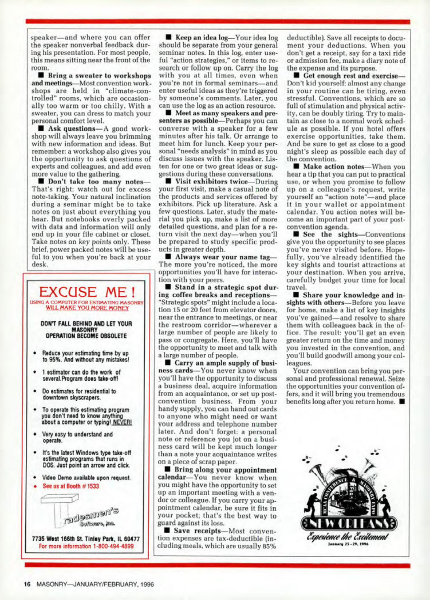 Masonry Magazine February 1996 Page. 16