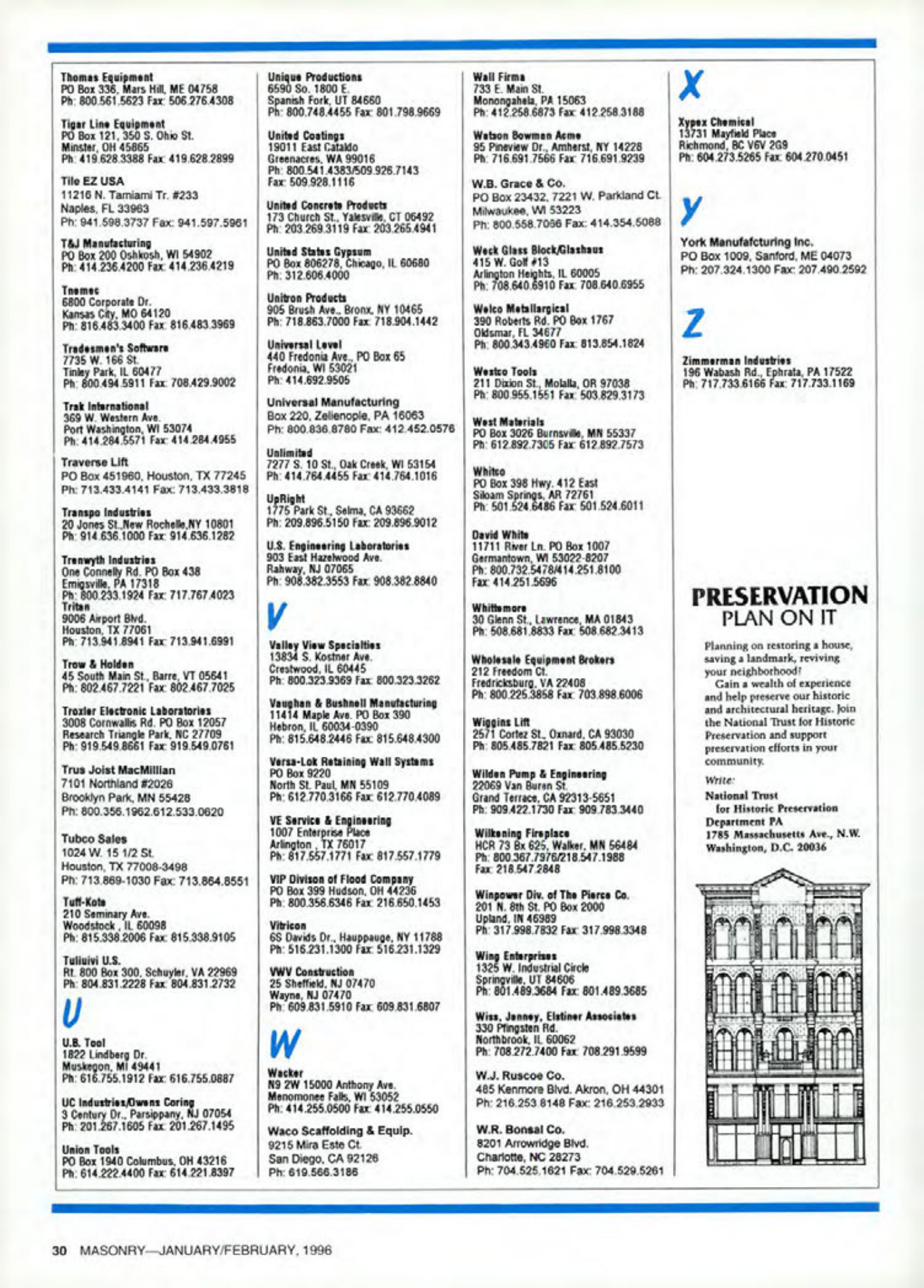Masonry Magazine February 1996 Page. 30