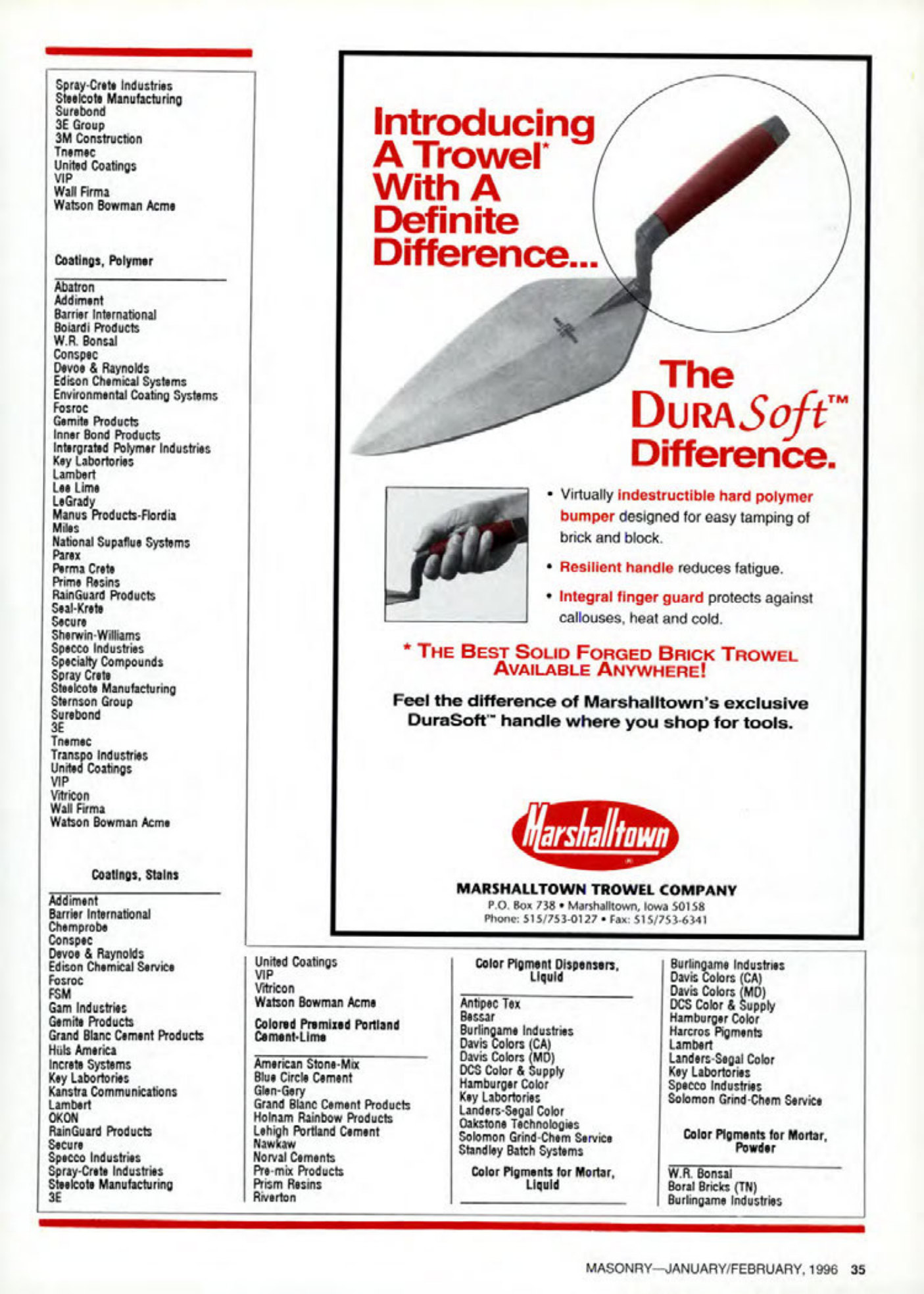 Masonry Magazine February 1996 Page. 35