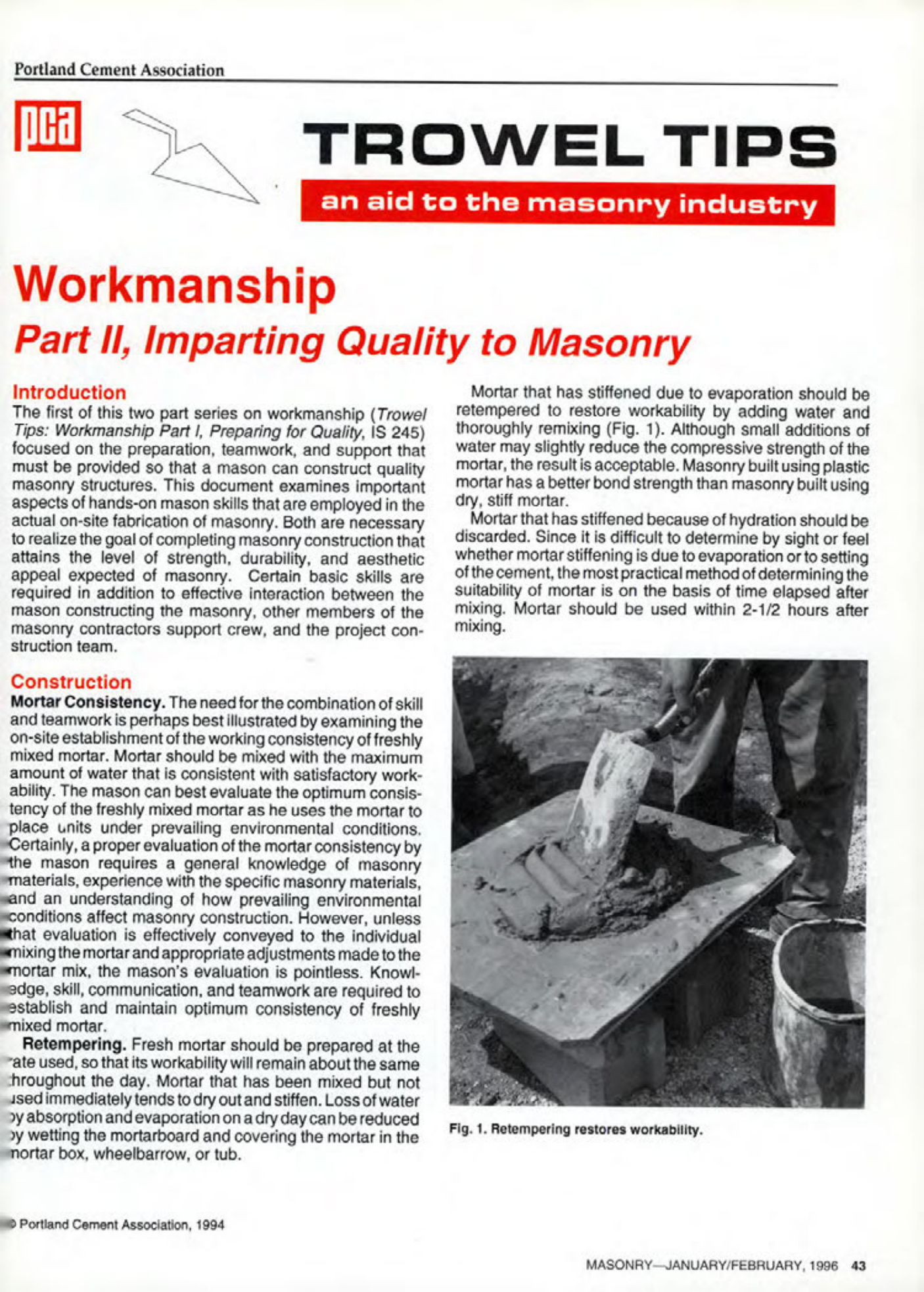 Masonry Magazine February 1996 Page. 43