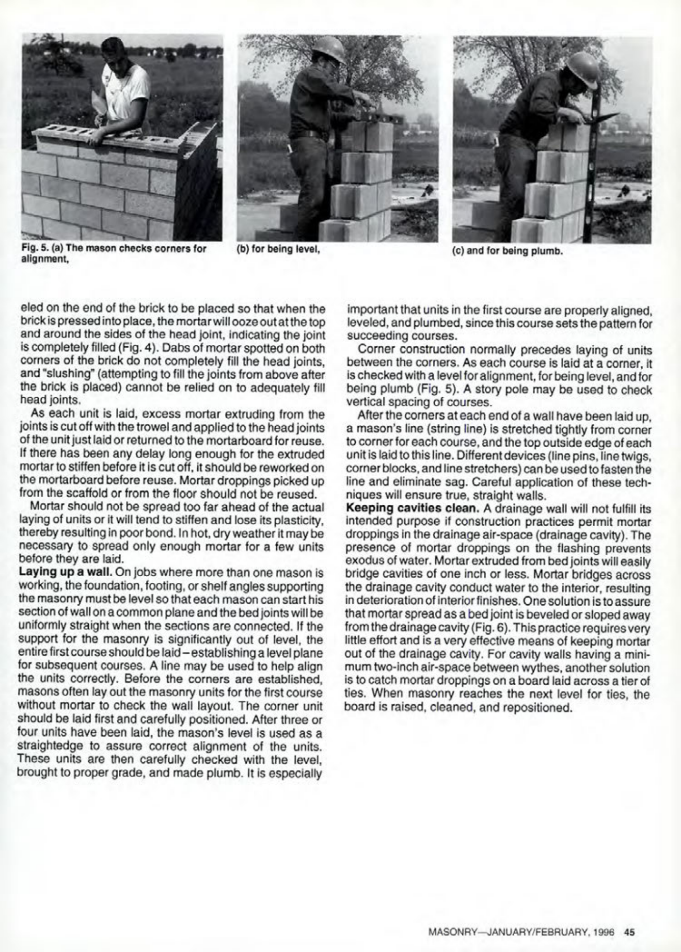 Masonry Magazine February 1996 Page. 45