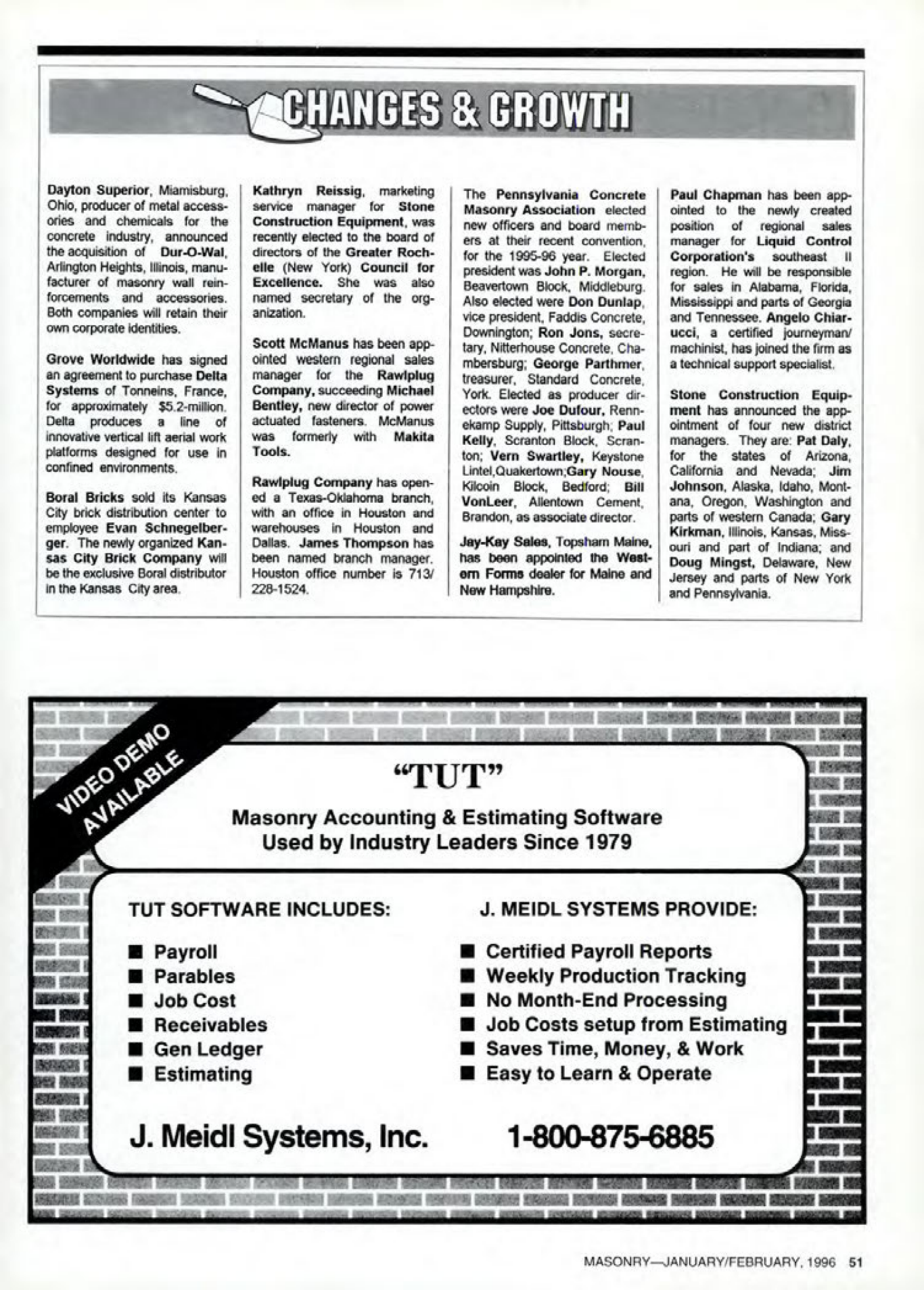 Masonry Magazine February 1996 Page. 51
