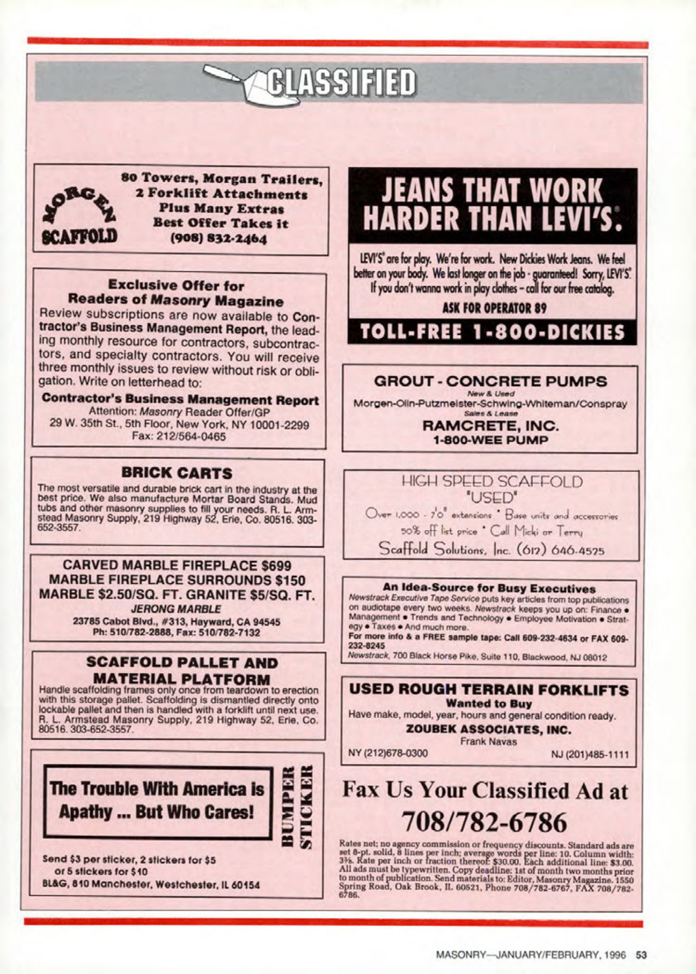 Masonry Magazine February 1996 Page. 53