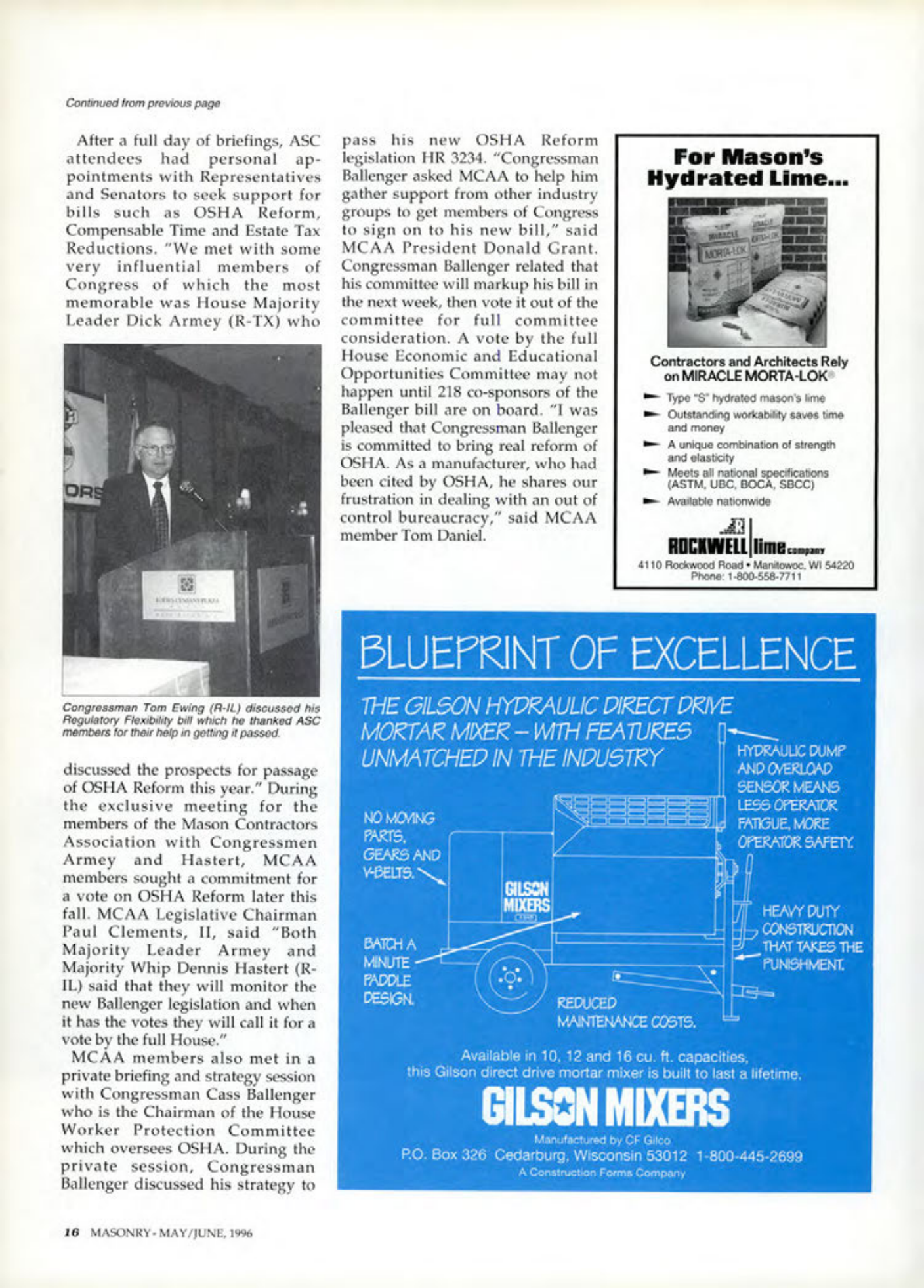 Masonry Magazine June 1996 Page. 16