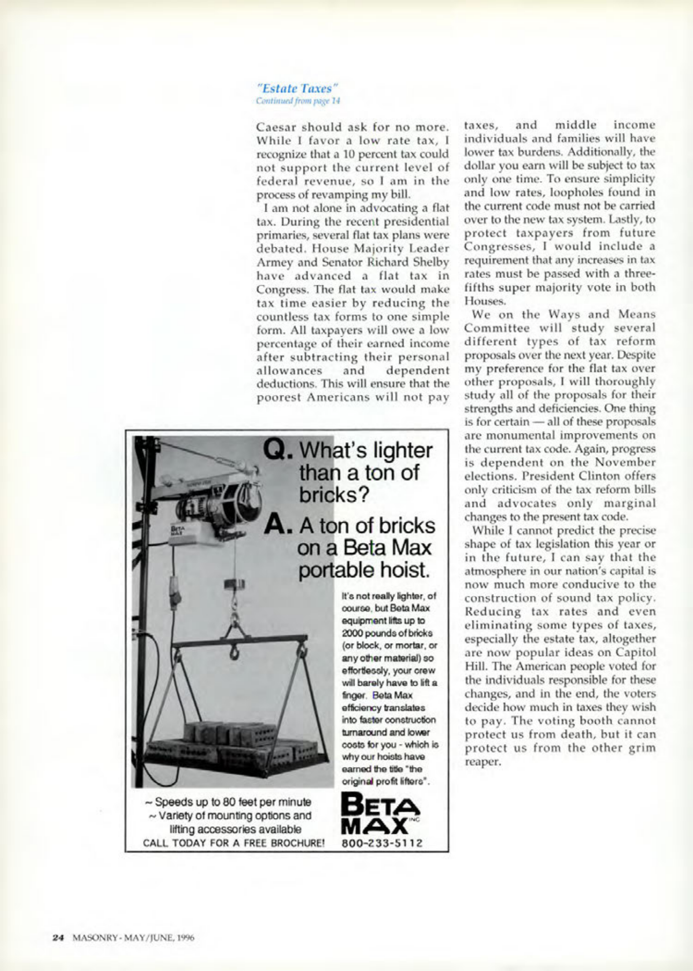 Masonry Magazine June 1996 Page. 24