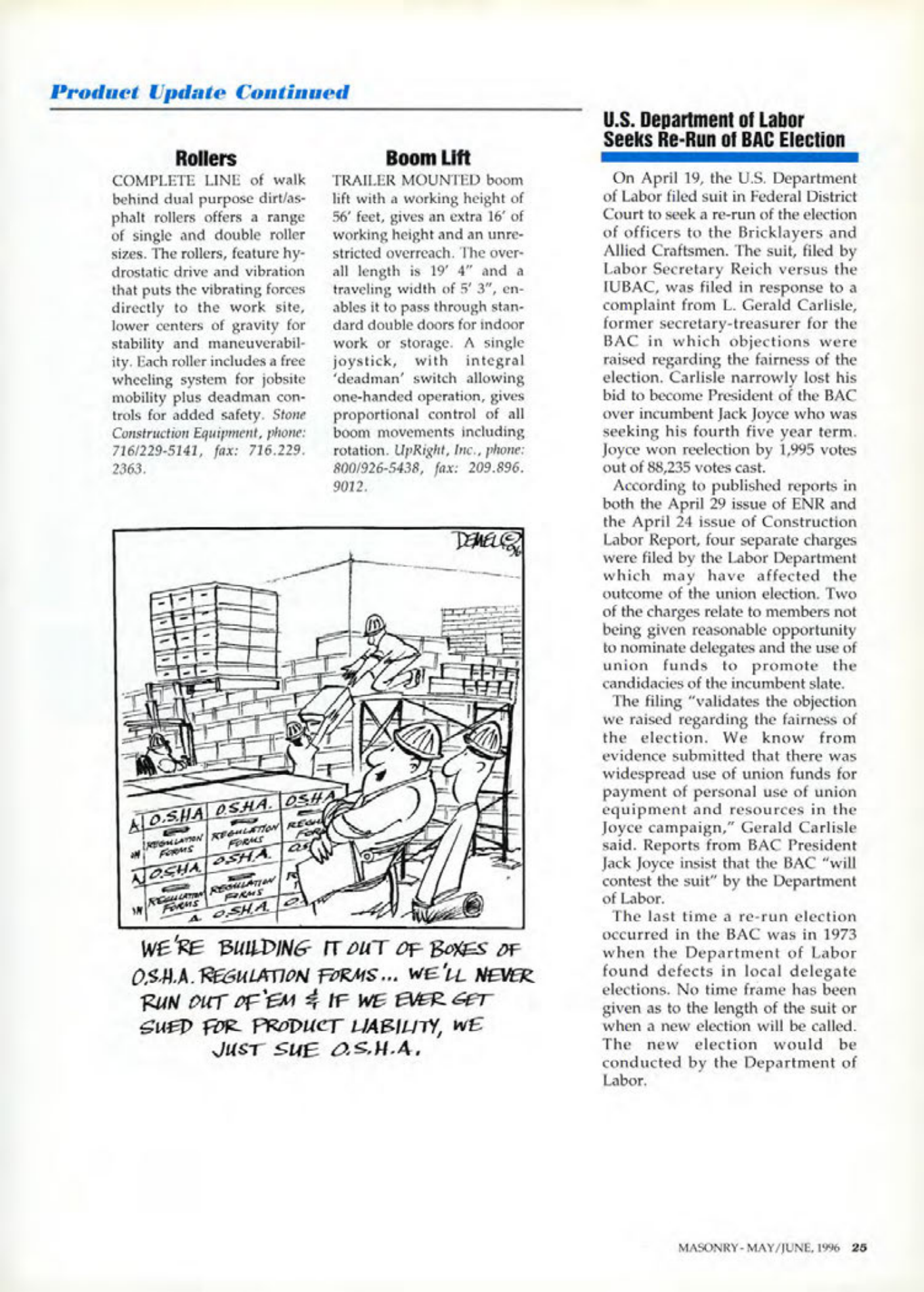 Masonry Magazine June 1996 Page. 25