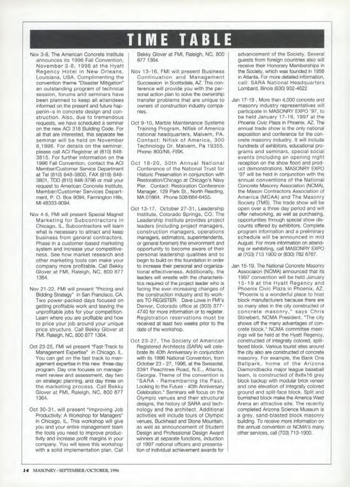 Masonry Magazine October 1996 Page. 14
