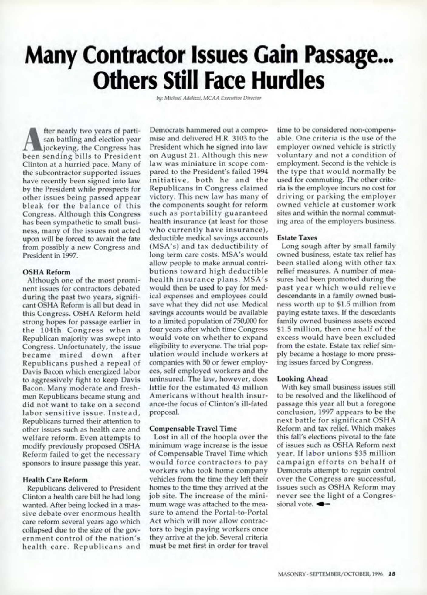 Masonry Magazine October 1996 Page. 15